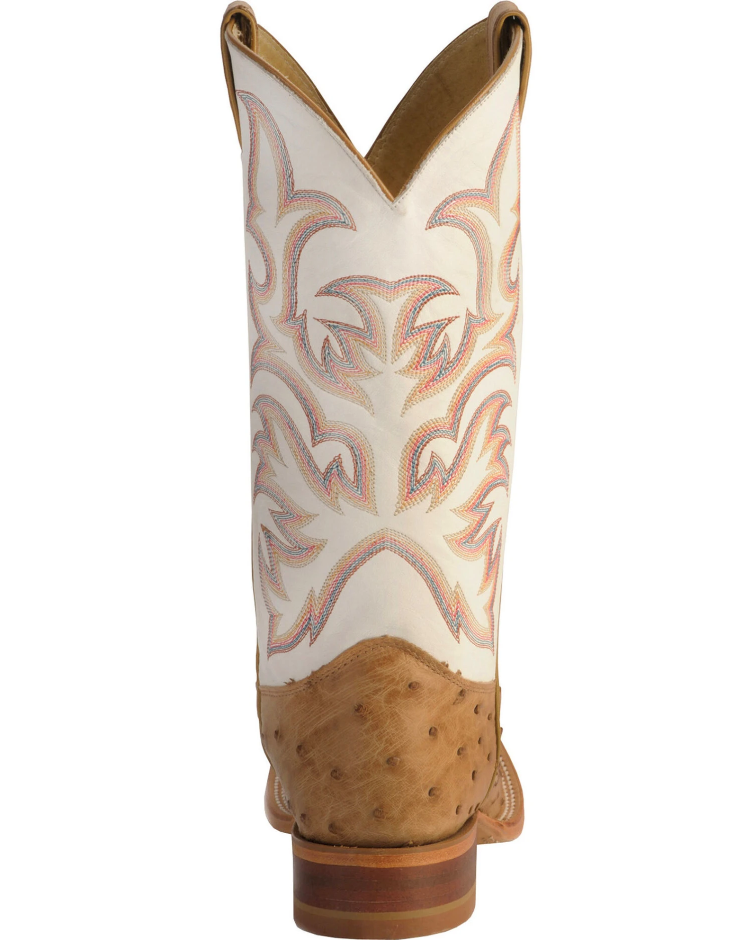 Justin Men's AQHA Full Quill Ostrich Western Boots - Broad Square Toe - Image 3