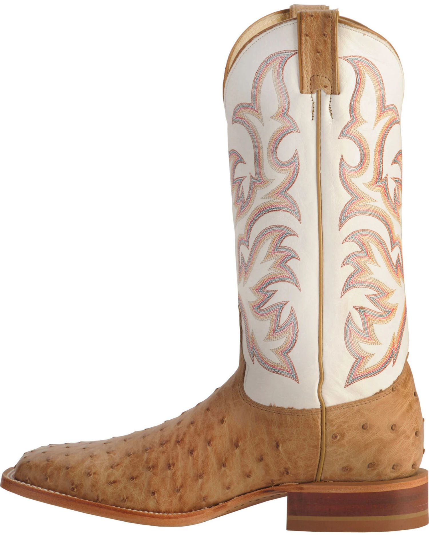 Justin Men's AQHA Full Quill Ostrich Western Boots - Broad Square Toe - Image 5