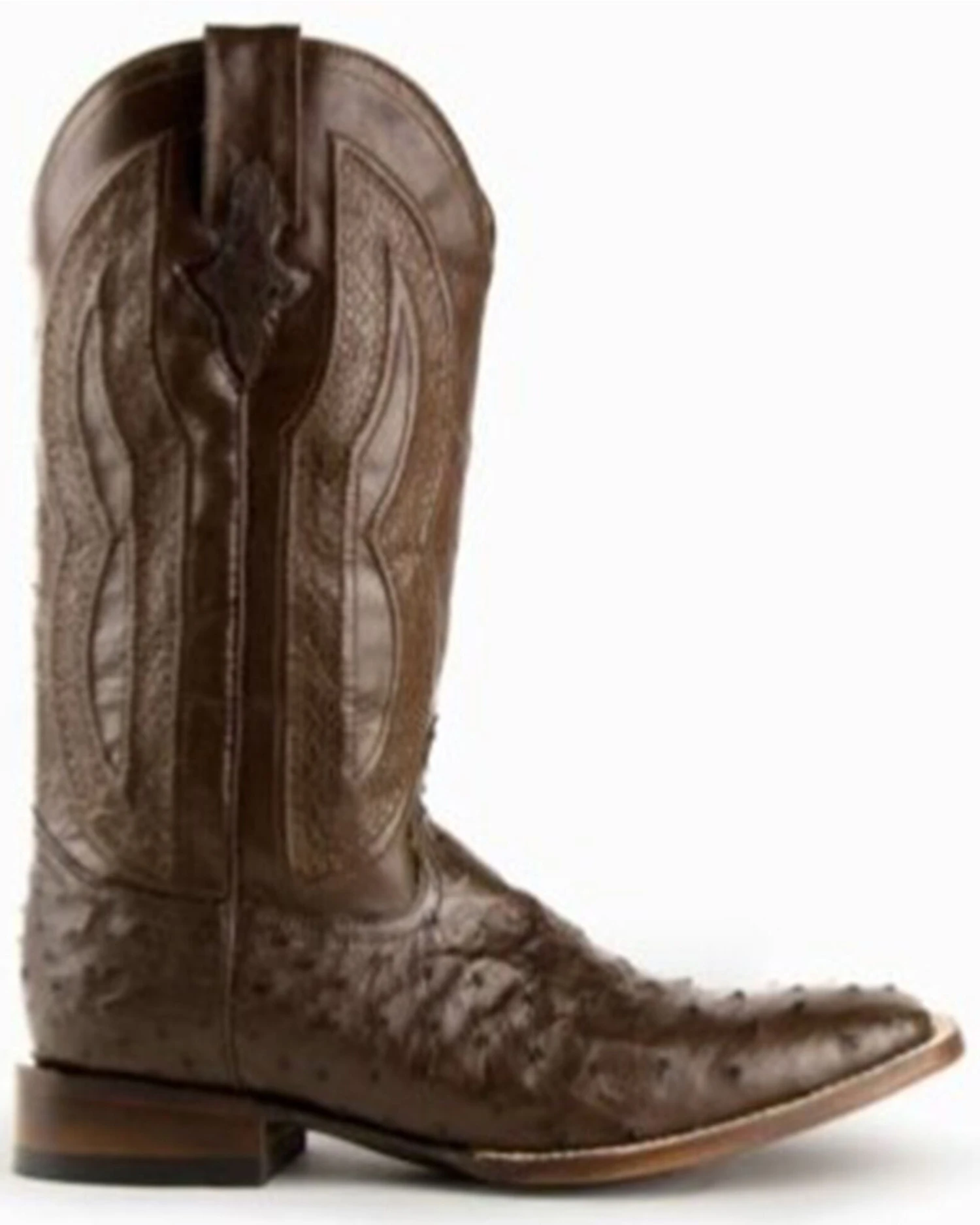 Ferrini Men's Cognac Full Quill Ostrich Western Boots - Broad Square Toe - Image 9