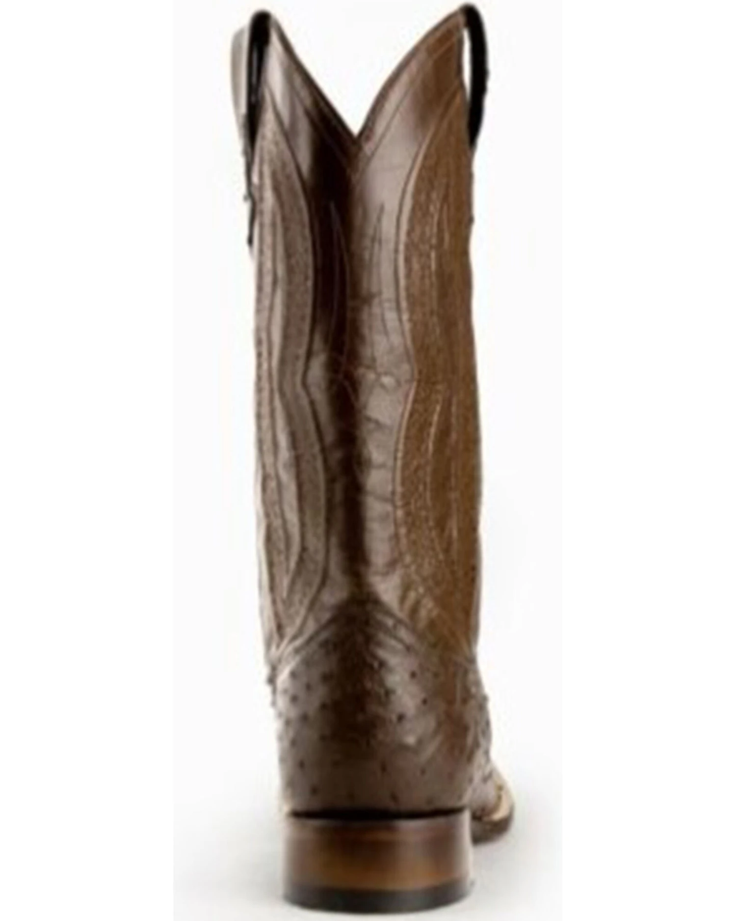 Ferrini Men's Cognac Full Quill Ostrich Western Boots - Broad Square Toe - Image 6