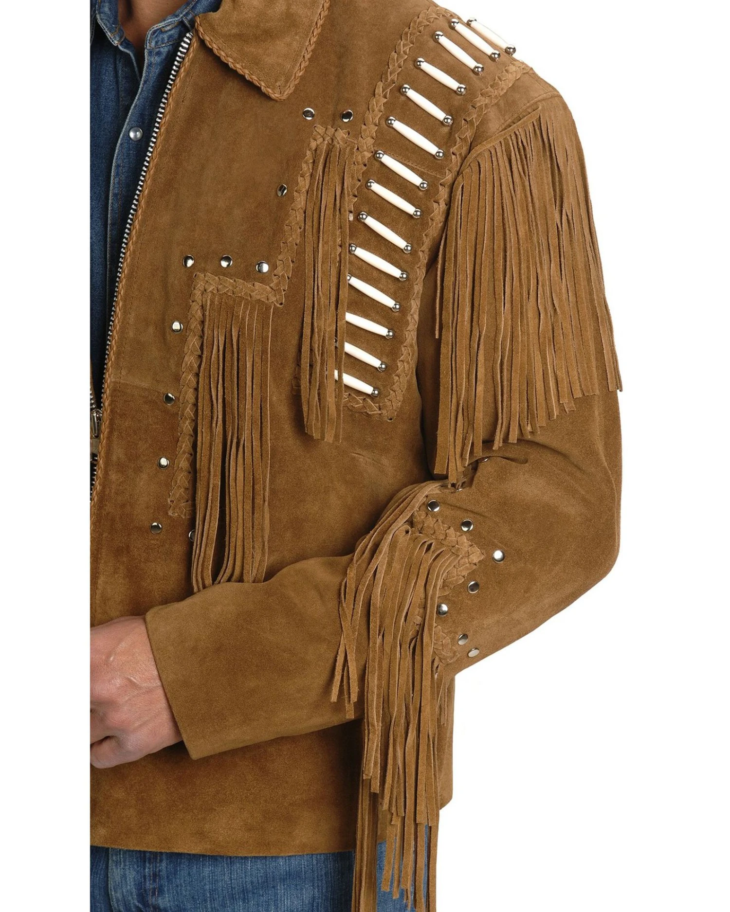 Liberty Wear Bone Fringed Leather Jacket - Image 2