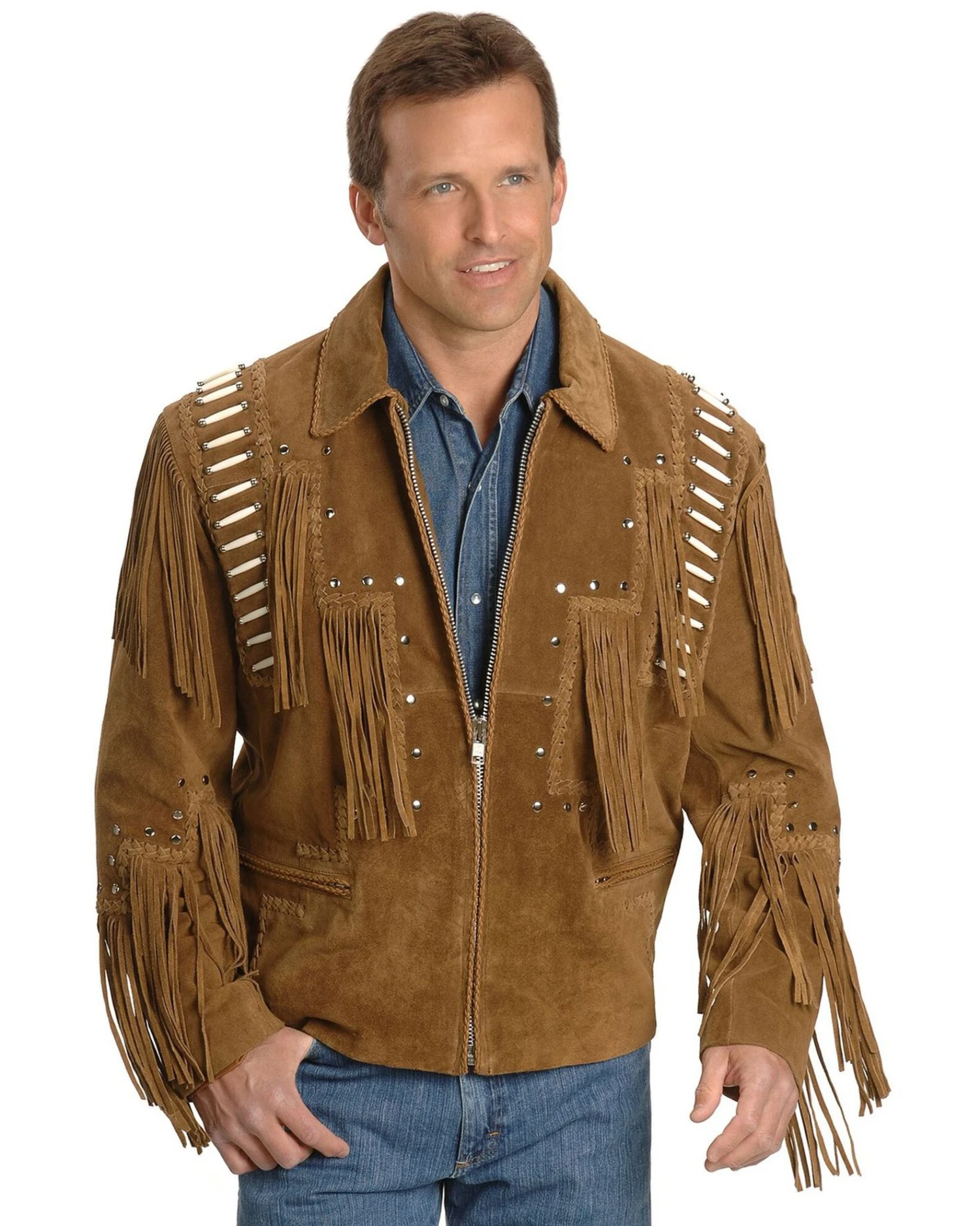 Liberty Wear Bone Fringed Leather Jacket - Image 3