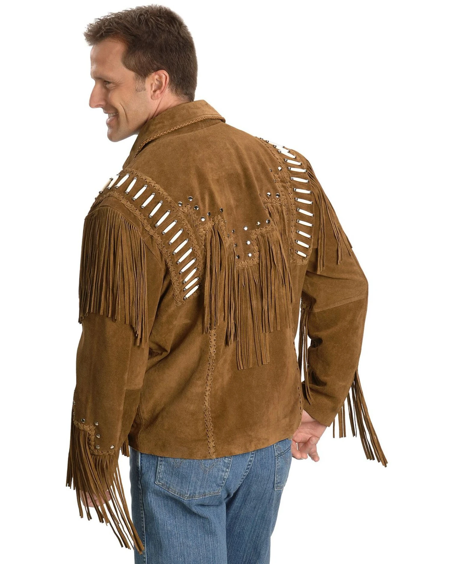 Liberty Wear Bone Fringed Leather Jacket