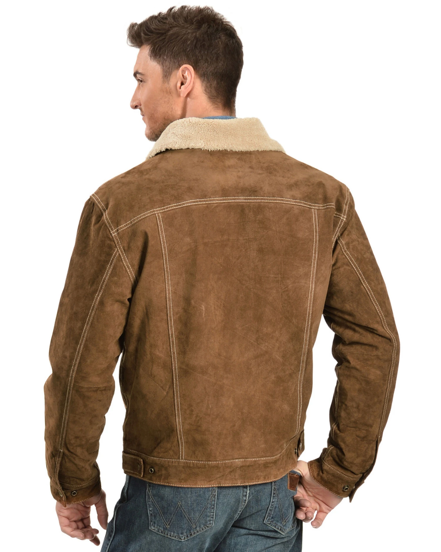 Scully Men's Sherpa Lined Boar Suede Jacket - Image 3