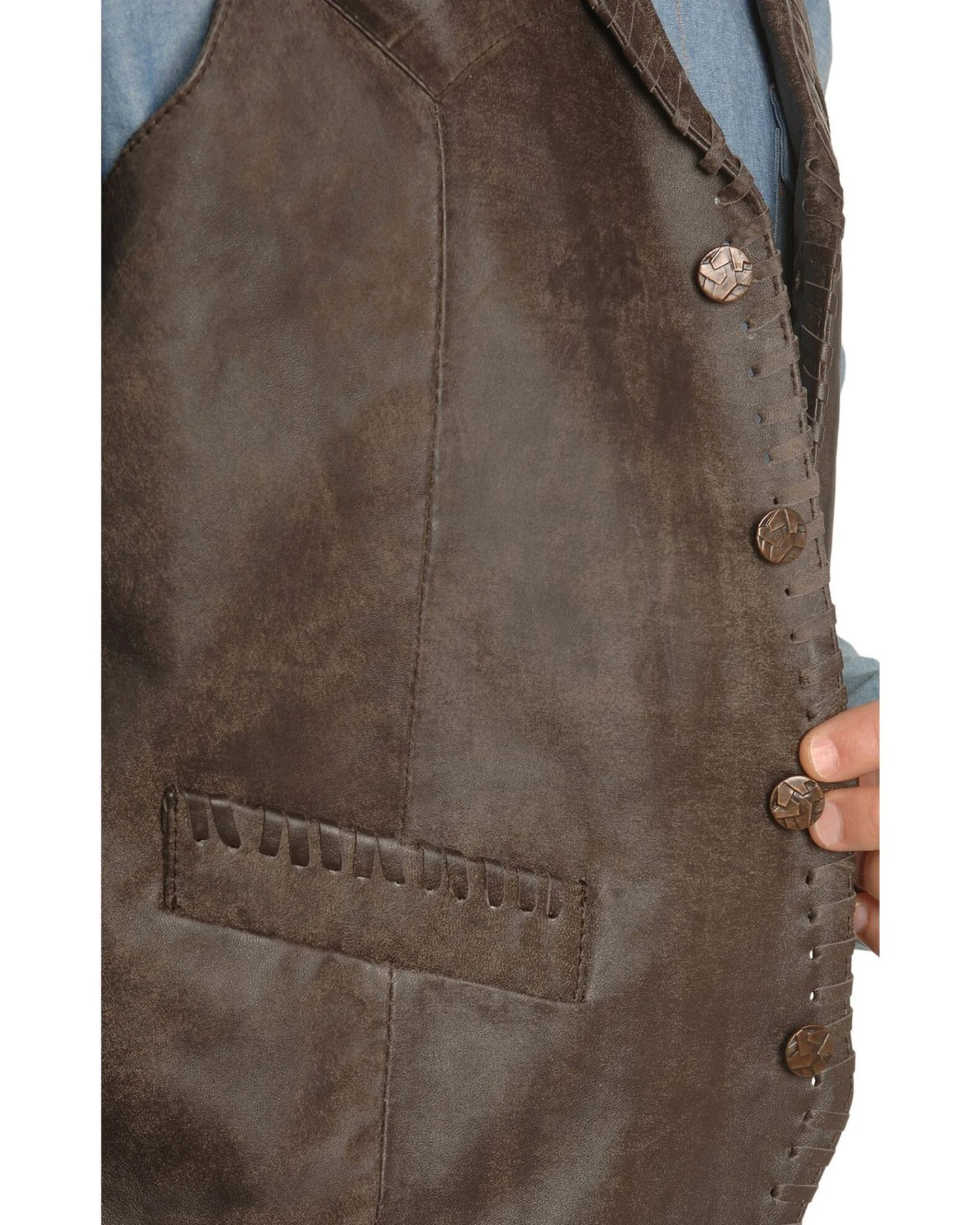 Scully Men's Whipstitch Lamb Leather Vest - Image 3