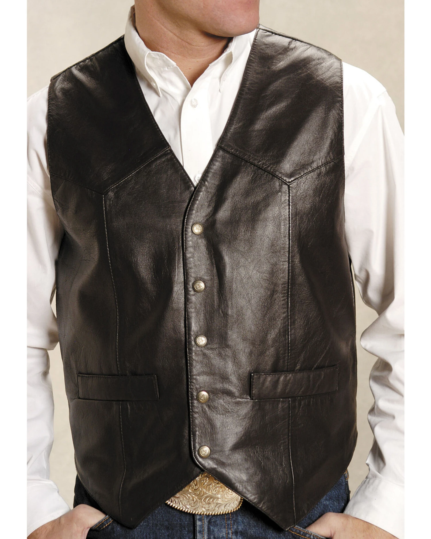 Roper Men's Basic Western Lambskin Vest - Tall - Image 2