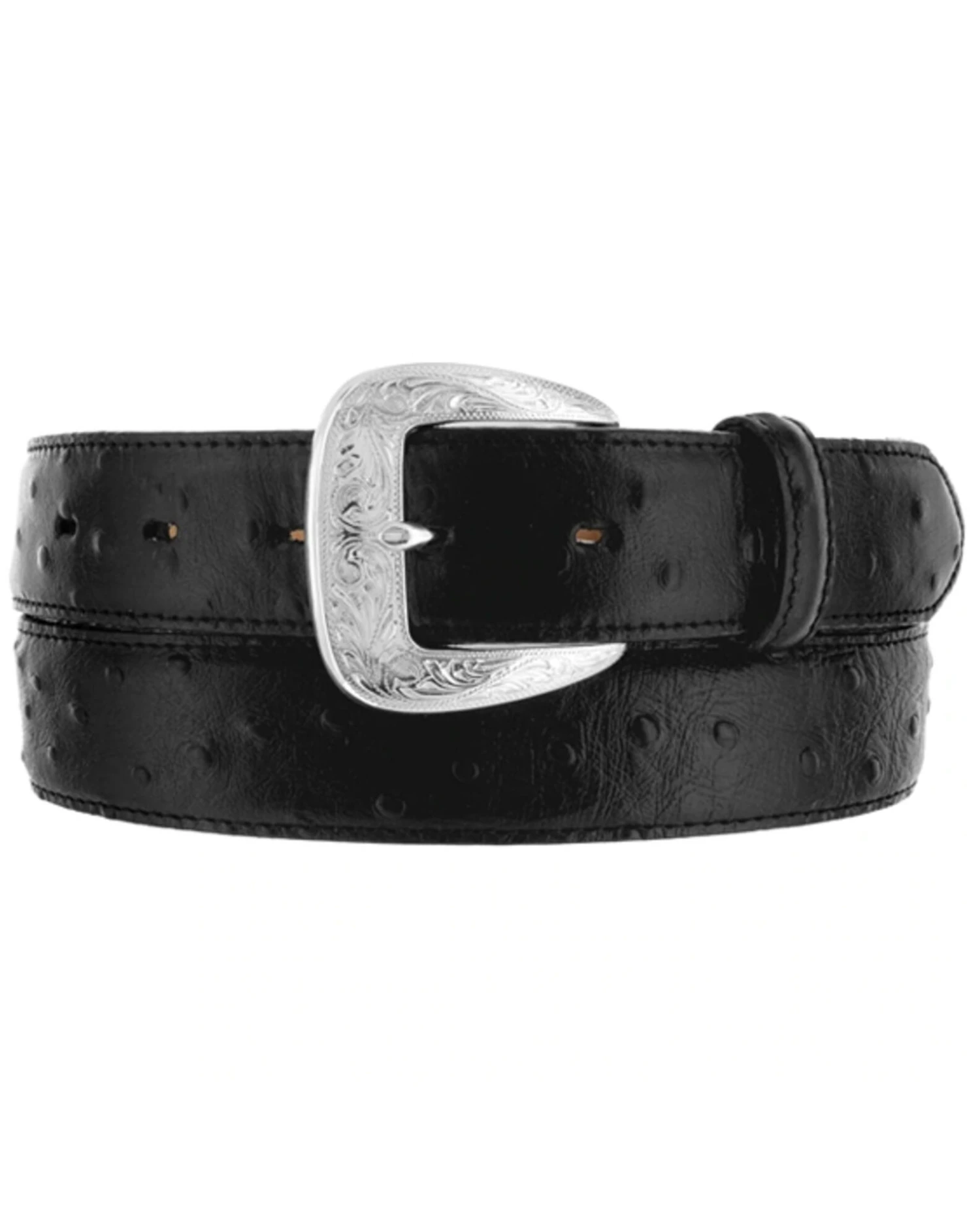 Tony Lama Men's Ostrich Print Leather Belt - Reg & Big - Image 4