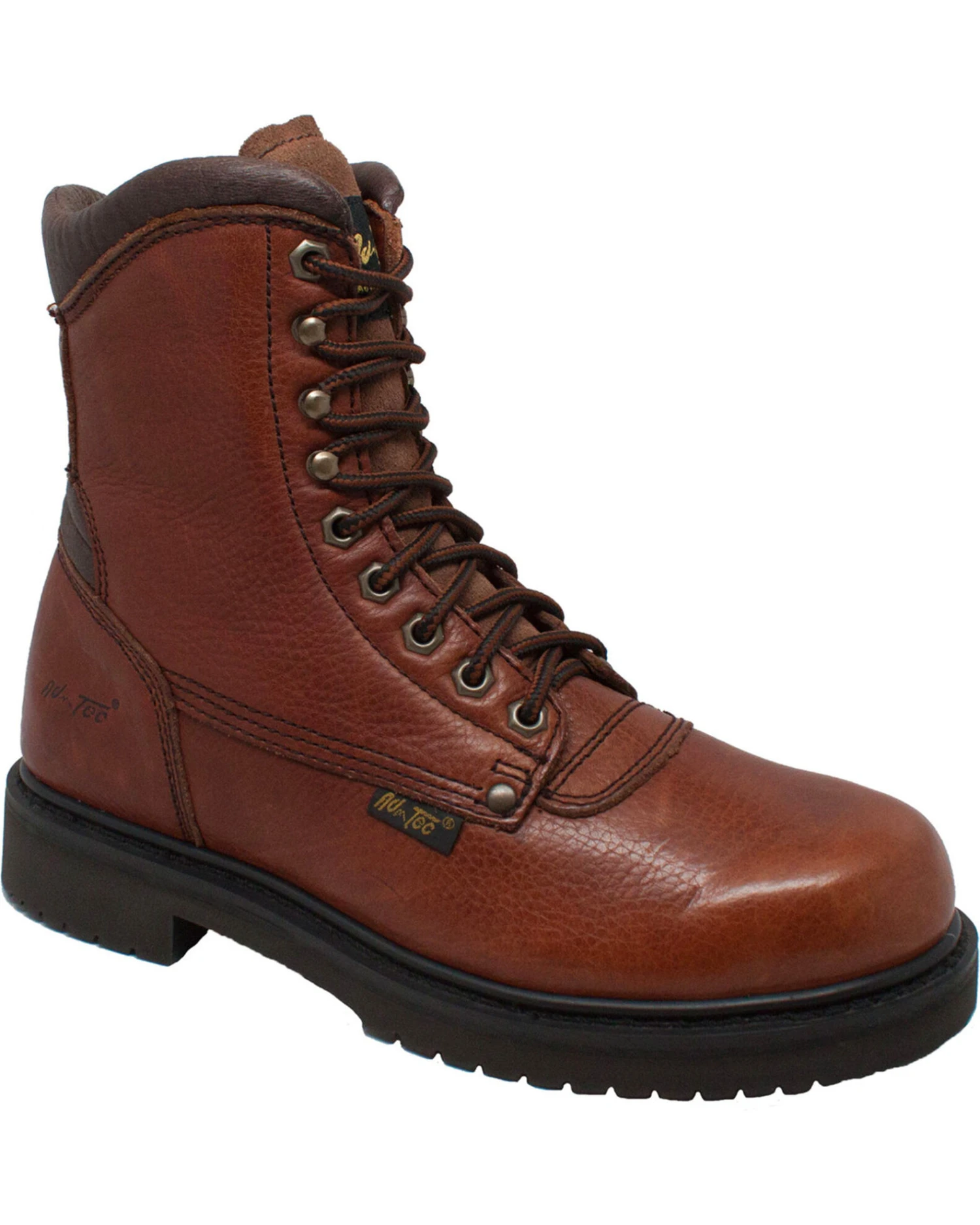 Ad Tec Men's 8" Tumbled Leather Work Boots - Soft Toe - Image 4