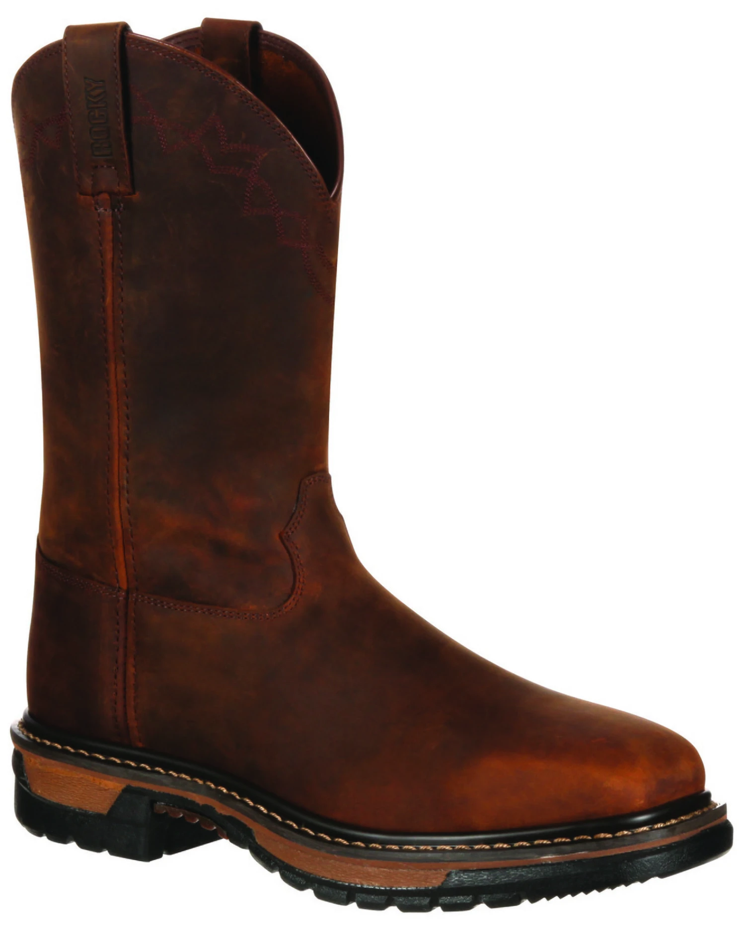 Rocky Men's Original Ride Western Work Boots - Square Toe - Image 6