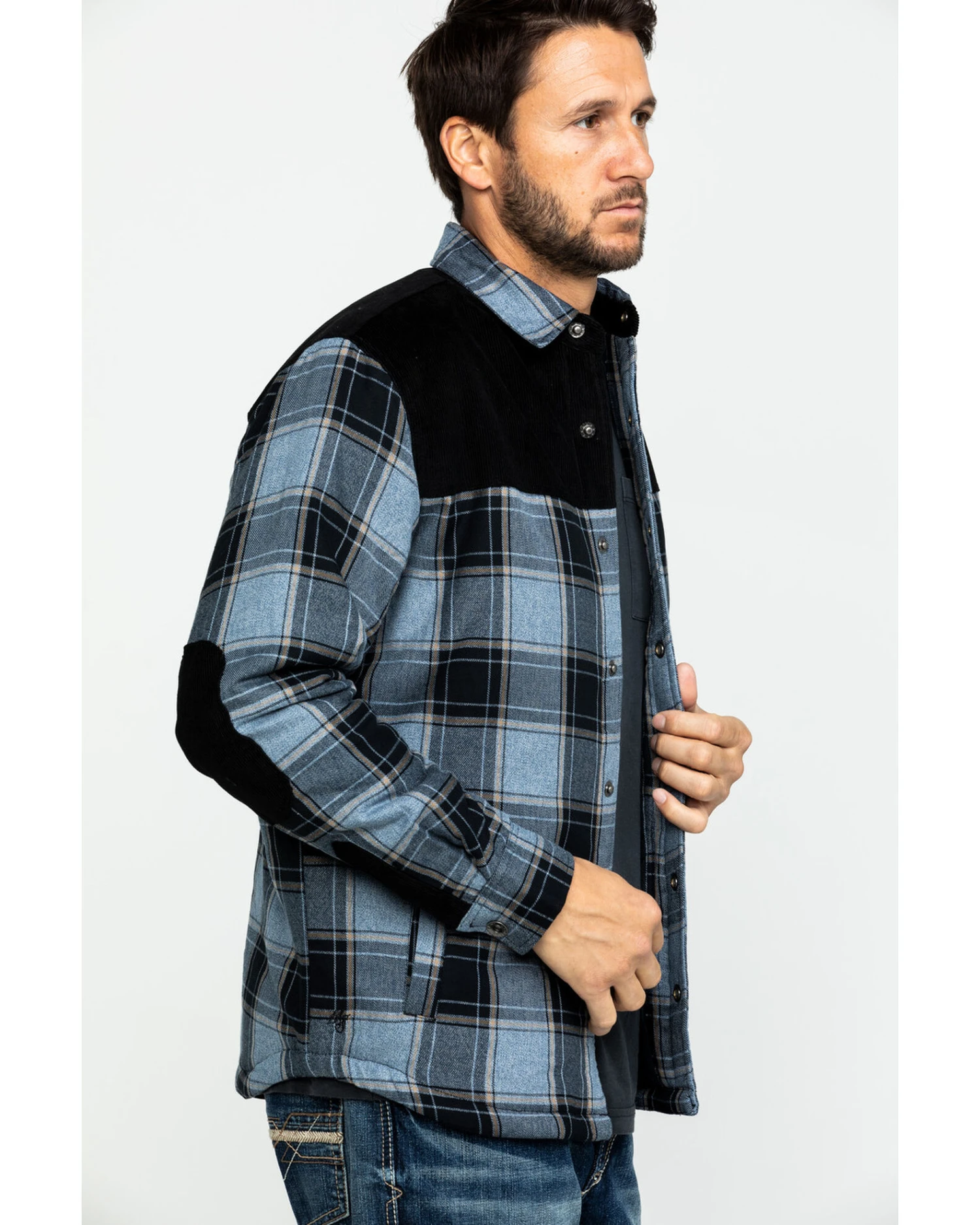 Moonshine Spirit Men's Goleta Plaid Mixed Flannel Nylon Shirt Jacket - Image 4