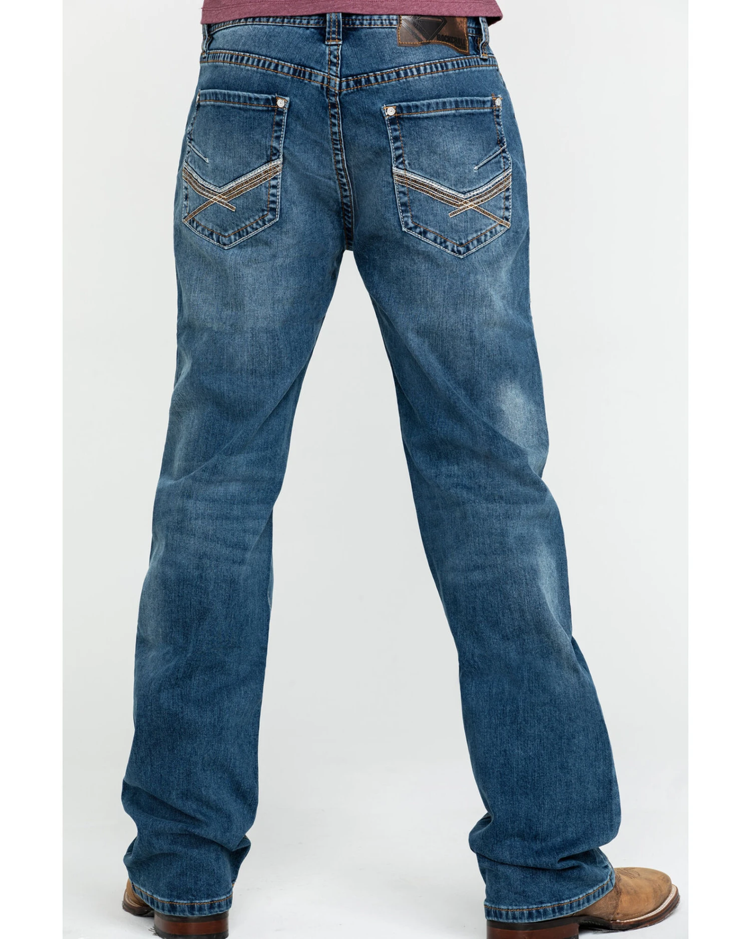 Rock & Roll Denim Men's X Stitch Double Barrel Relaxed Straight Jeans - Image 6