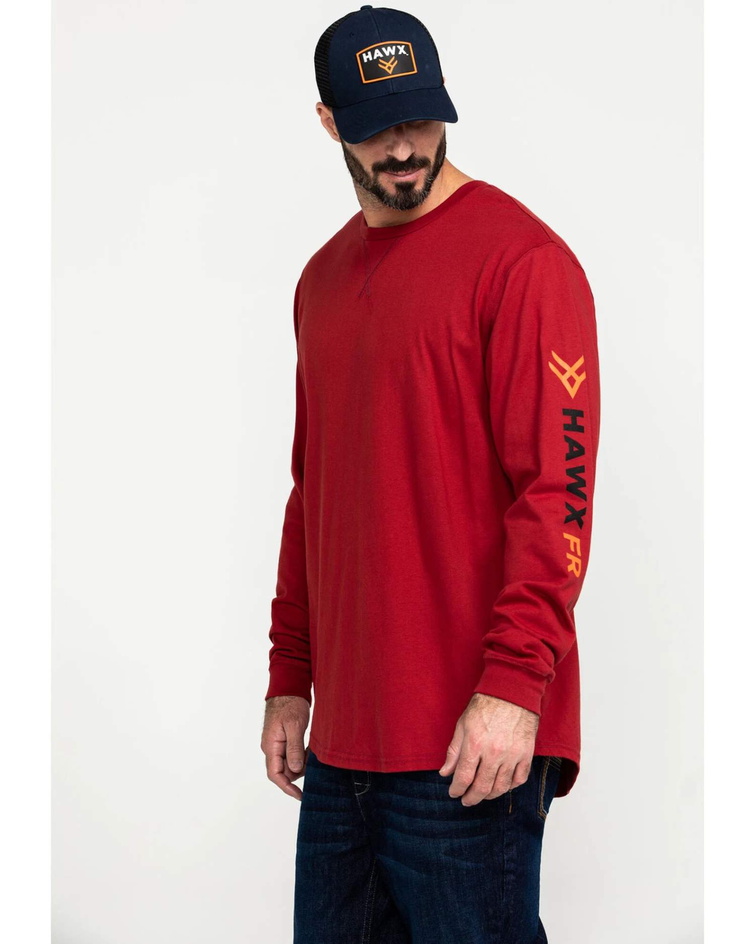 Hawx Men's FR Logo Long Sleeve Work T-Shirt - Tall - Image 6