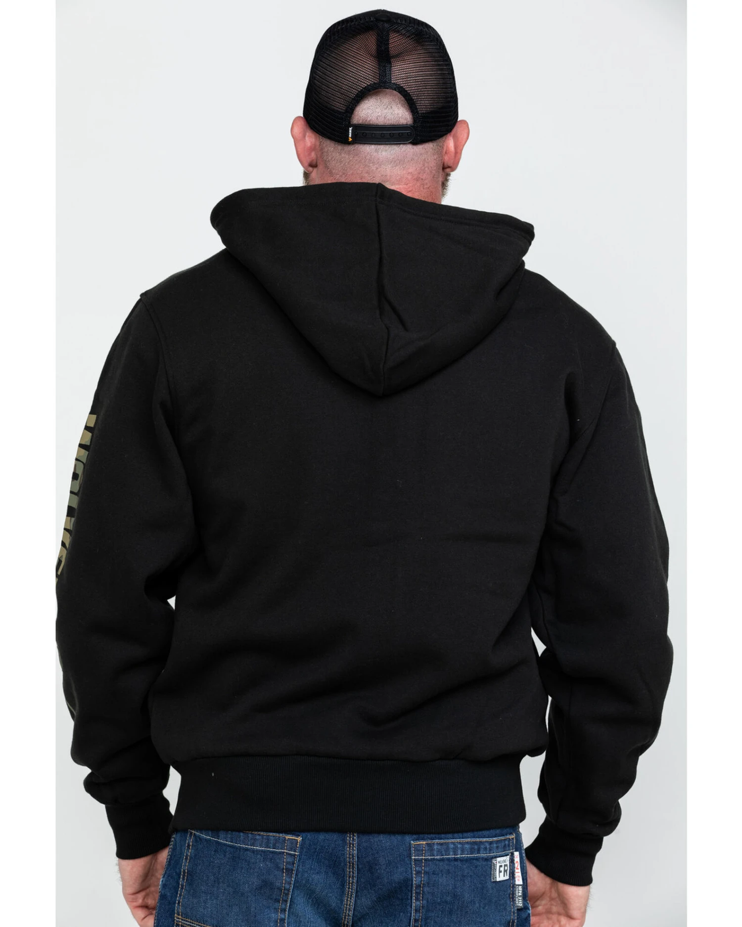 Wolverine Men's FR Logo Sleeve Zip-Up Work Hoodie - Image 2