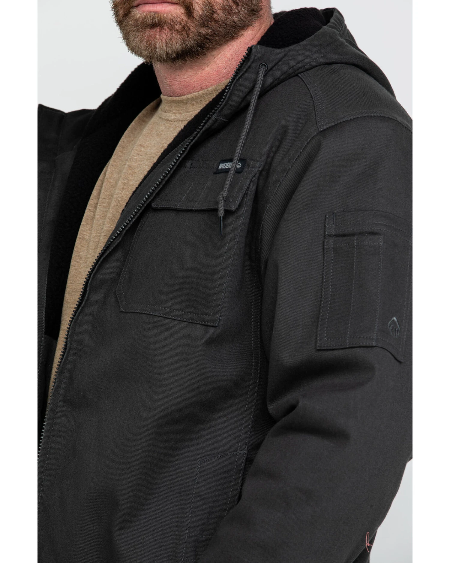 Wolverine Men's Worksite Stretch Canvas Hooded Work Jacket - Image 2