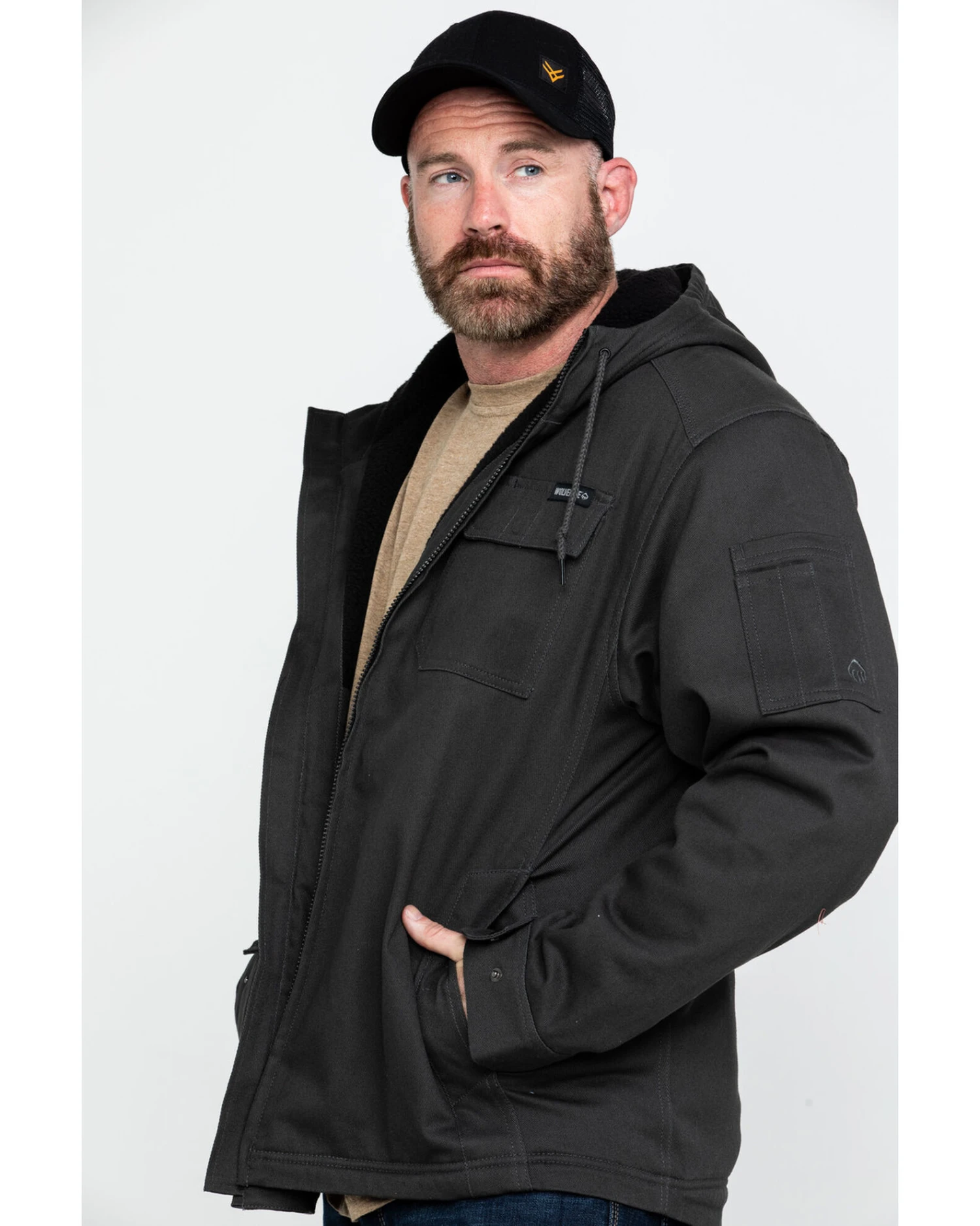 Wolverine Men's Worksite Stretch Canvas Hooded Work Jacket - Image 4
