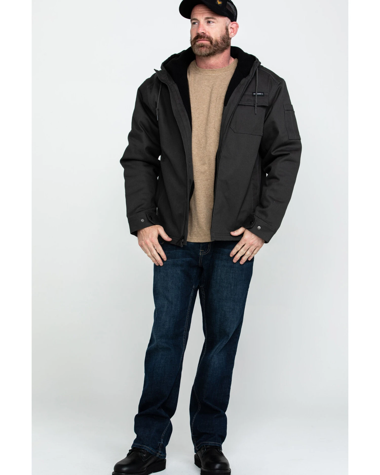 Wolverine Men's Worksite Stretch Canvas Hooded Work Jacket - Image 3