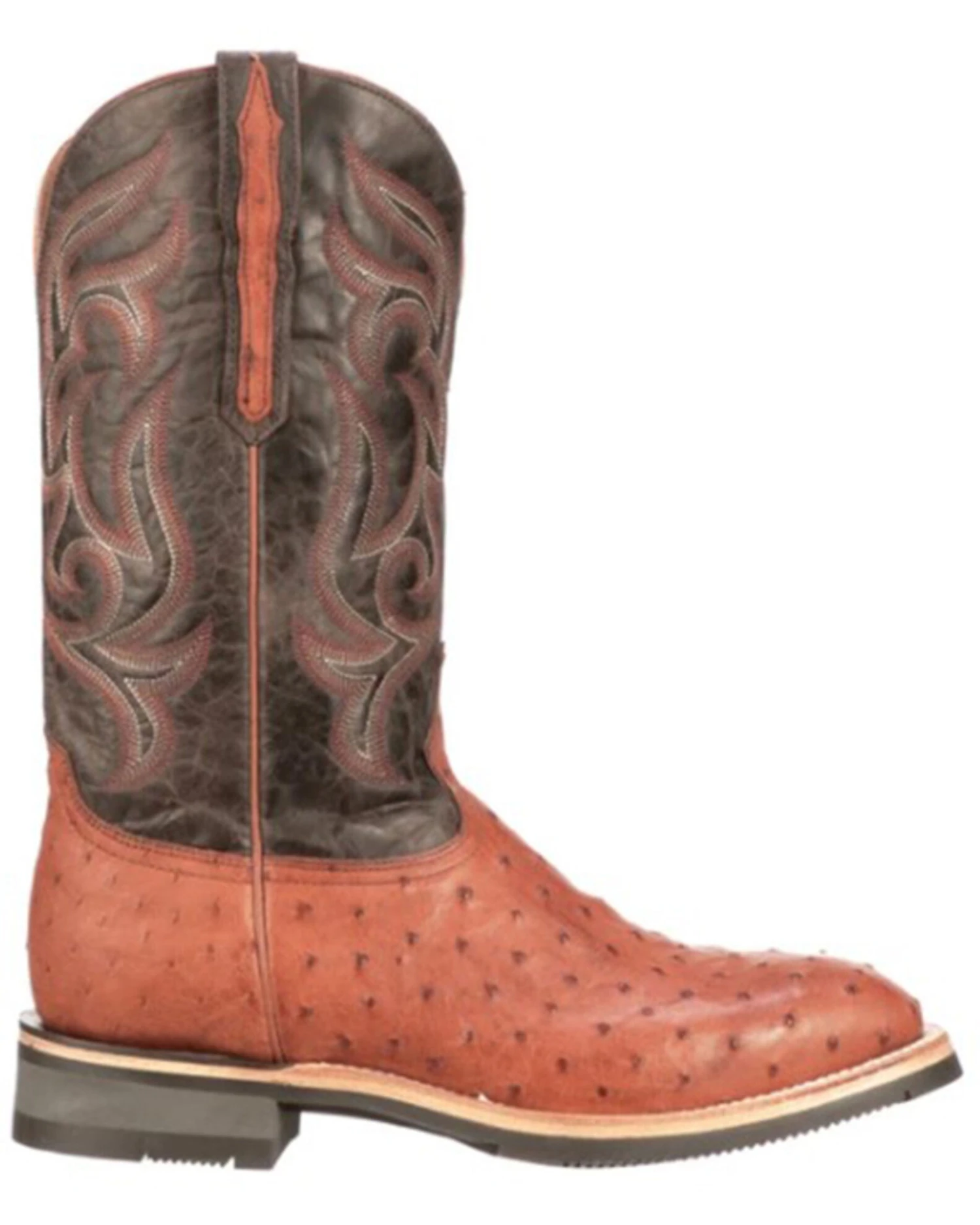 Lucchese Men's Rowdy Ostrich Skin Western Boots - Broad Square Toe - Image 2