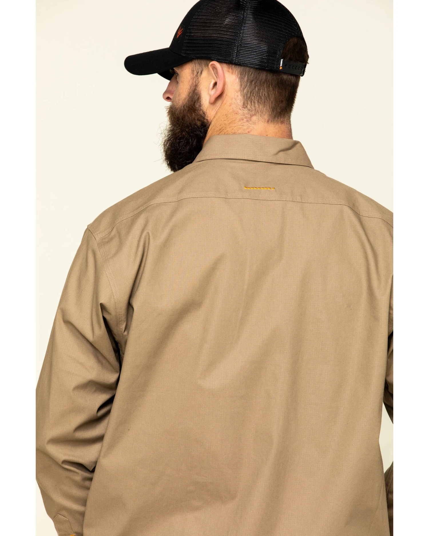 Ariat Men's Khaki Rebar Made Tough Durastretch Long Sleeve Work Shirt - Tall - Image 5