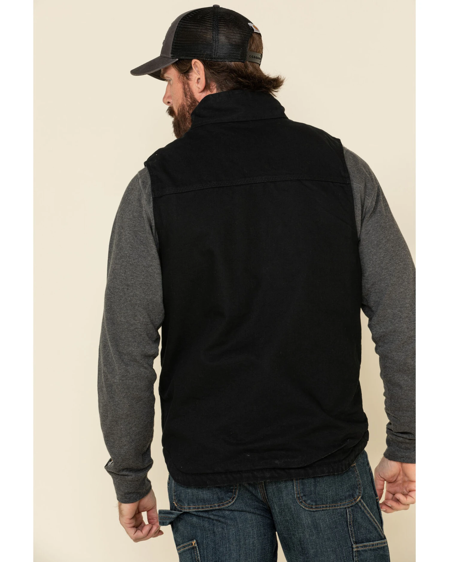Carhartt Men's Black Washed Duck Sherpa Lined Mock Neck Work Vest - Big - Image 5