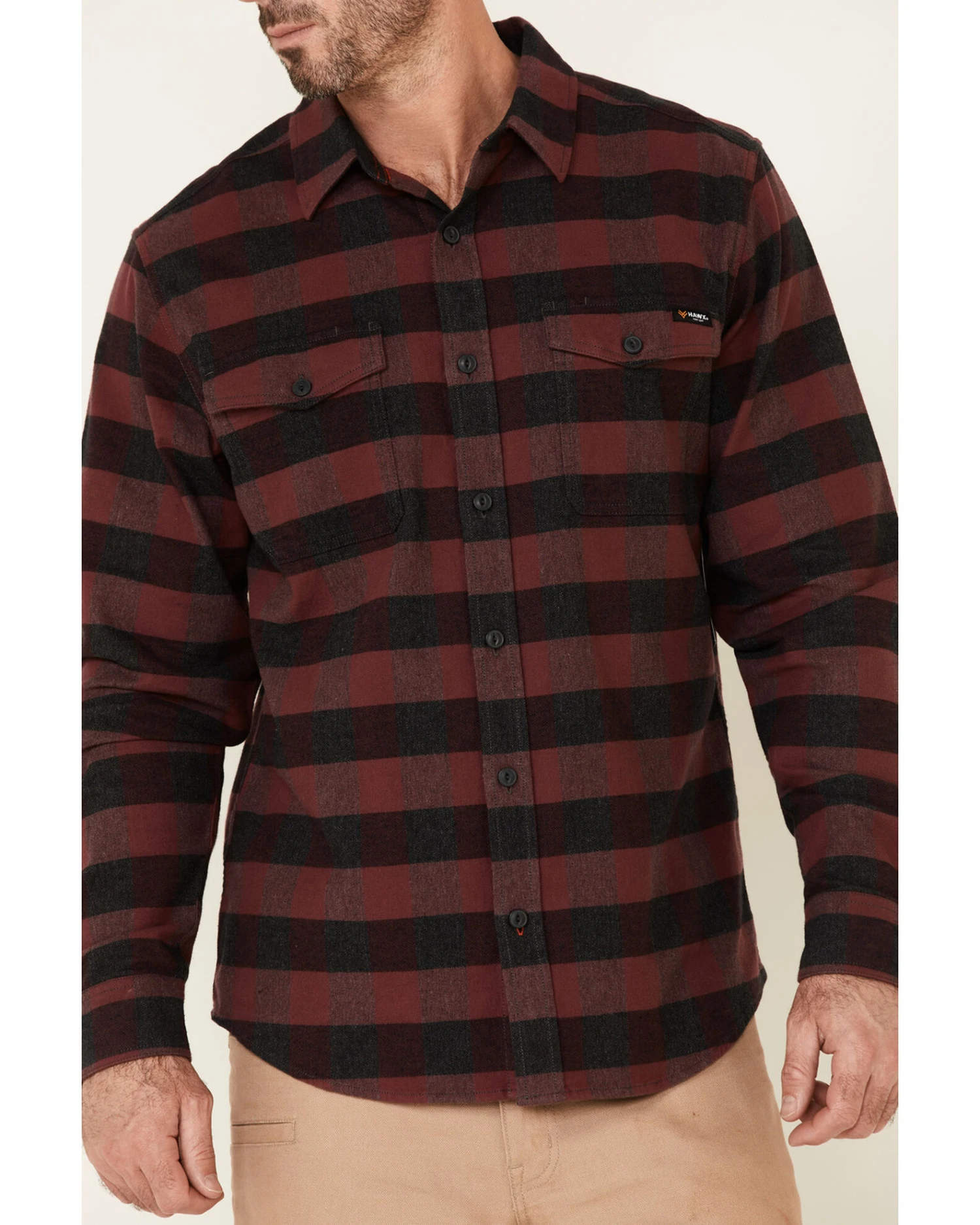 Hawx Men's Harris Stretch Plaid Print Long Sleeve Button Down Work Flannel Shirt - Tall - Image 5