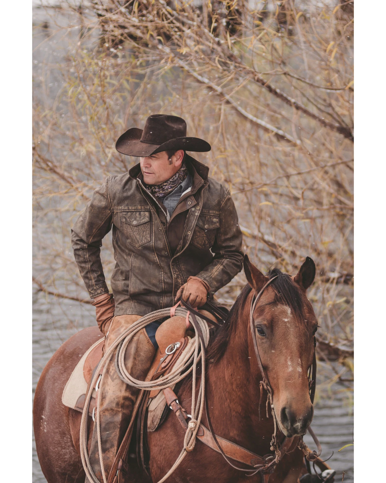 STS Ranchwear Men's Gray The Ranch Hand Leather Jacket - Image 3
