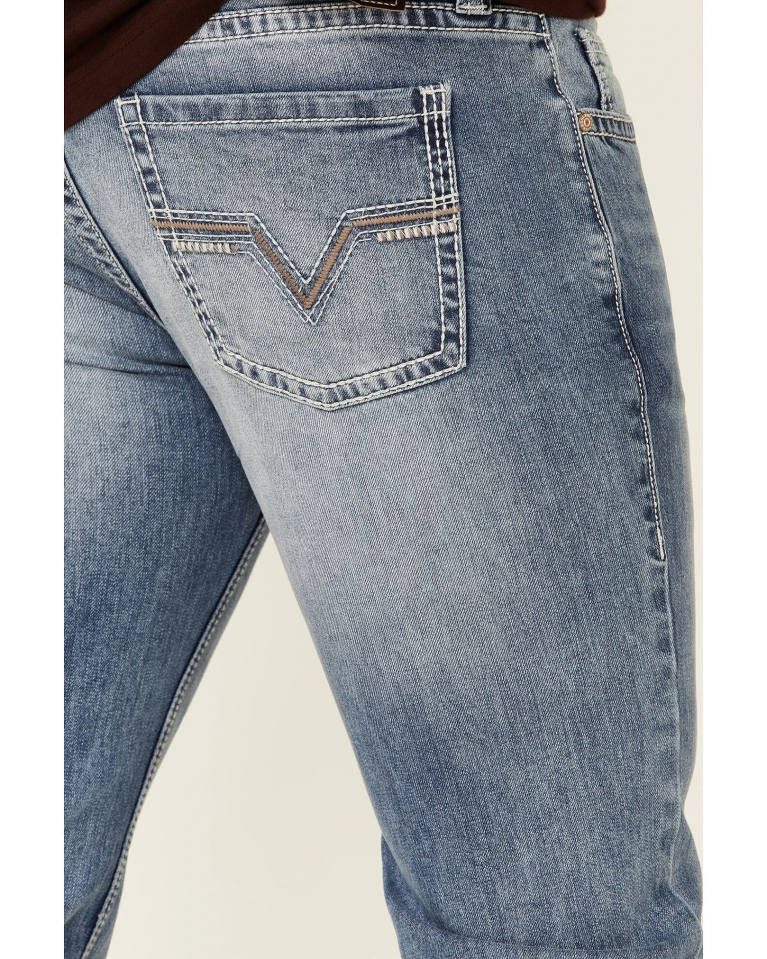 Rock & Roll Denim Men's Light Vintage Revolver Stretch Slim Straight Jeans - Image 5