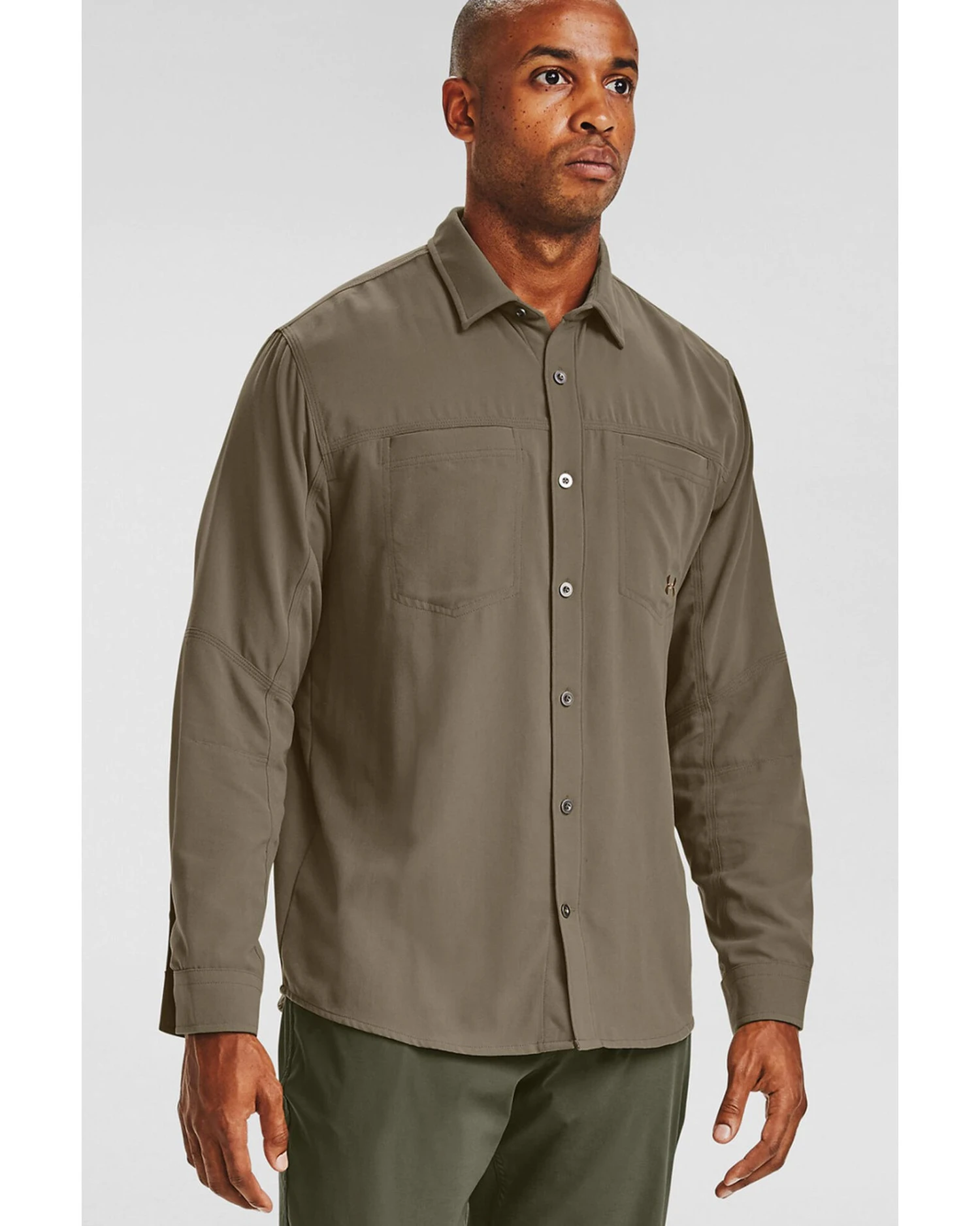 Under Armour Men's Green Payload Button Down Long Sleeve Work Shirt - Image 2