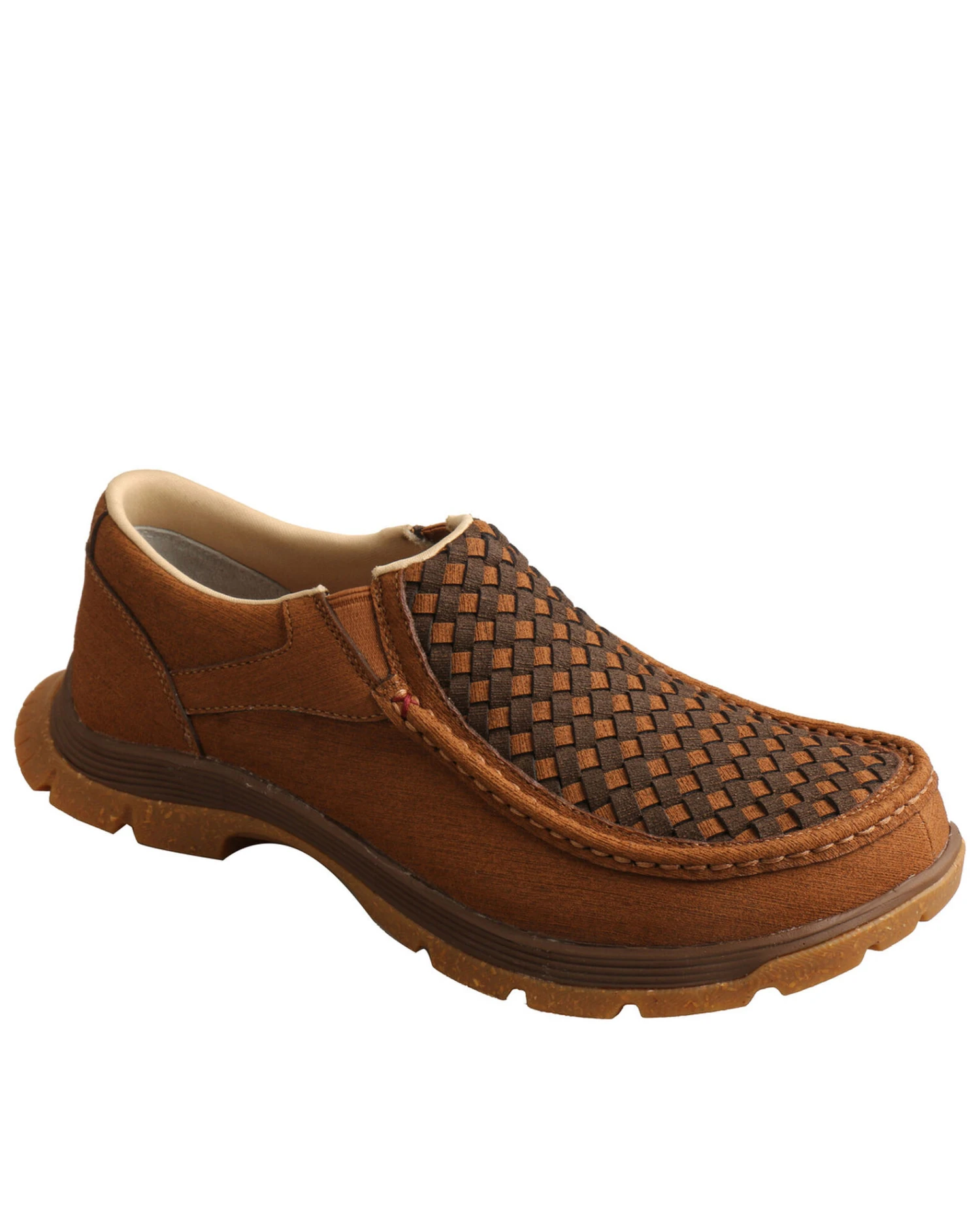 Twisted X Men's Brown Basket Weave Chukka Shoes - Moc Toe - Image 4