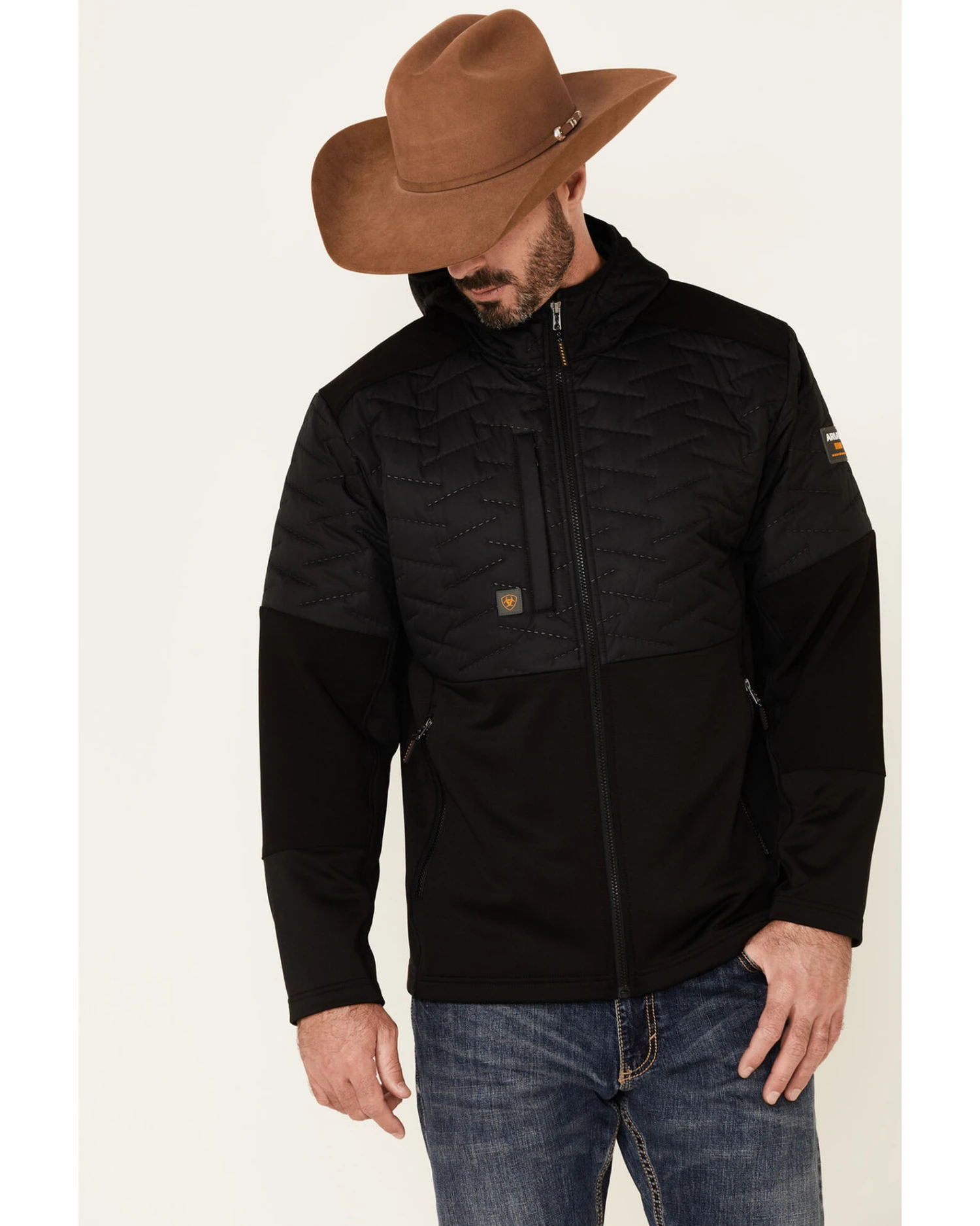 Ariat Men's Rebar Black Cloud 9 Insulated Zip-Front Work Jacket - Image 3