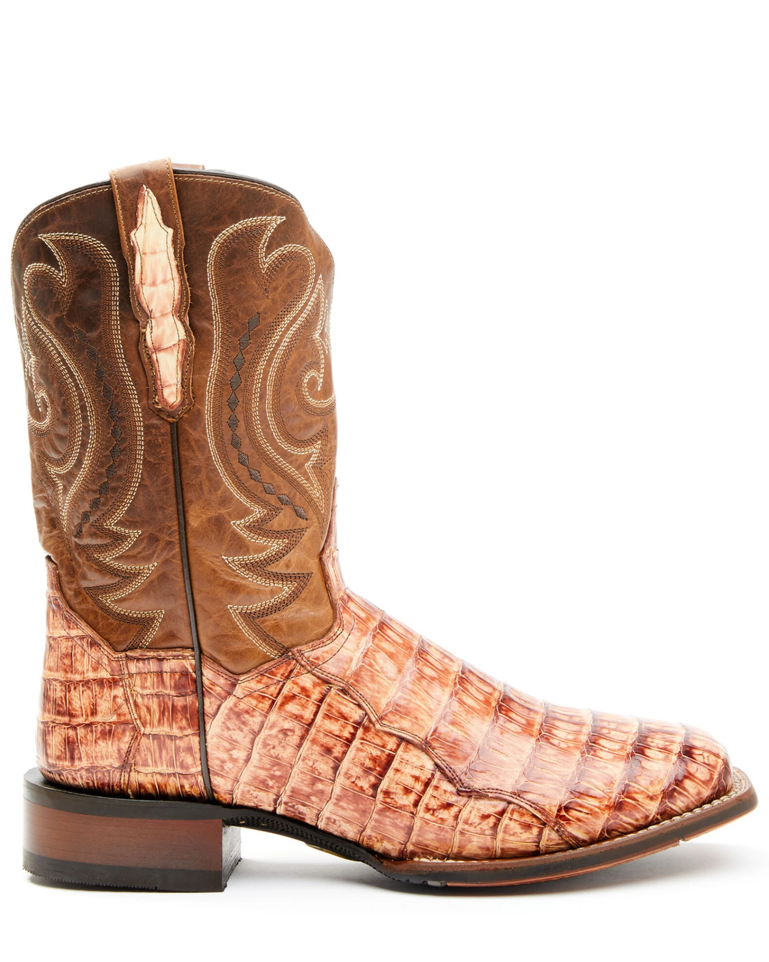 Dan Post Men's Tan Caiman Belly Western Boots - Broad Square Toe - Image 6