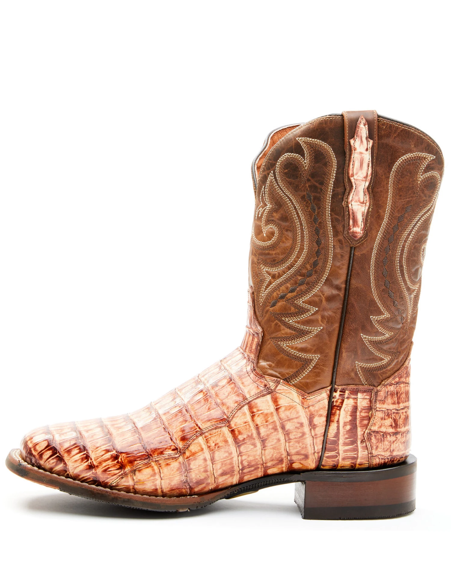 Dan Post Men's Tan Caiman Belly Western Boots - Broad Square Toe - Image 2
