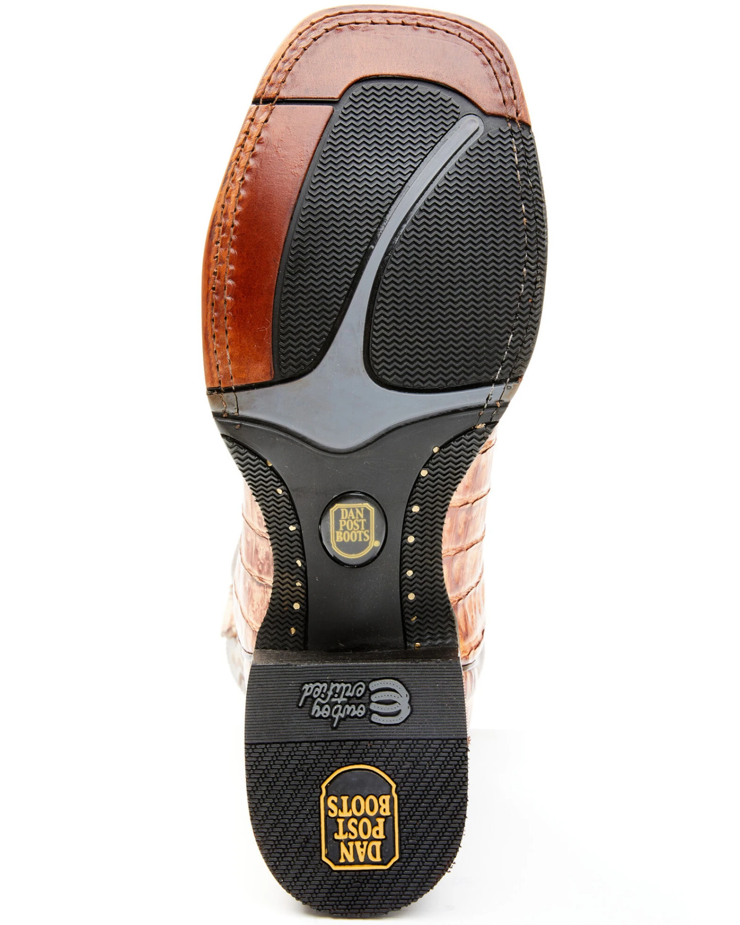 Dan Post Men's Tan Caiman Belly Western Boots - Broad Square Toe - Image 4