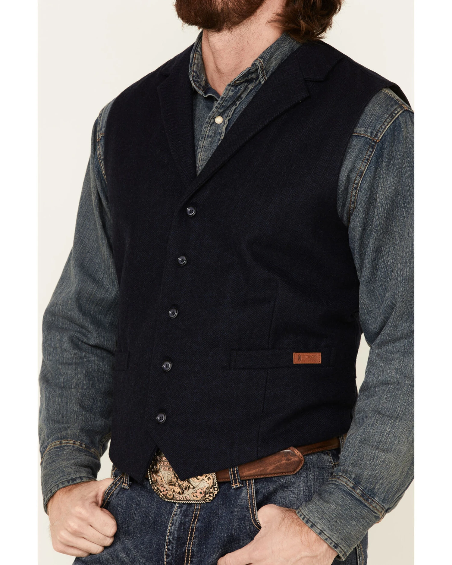 Outback Trading Co. Solid Navy Jessie Button-Front Vest - Image 2