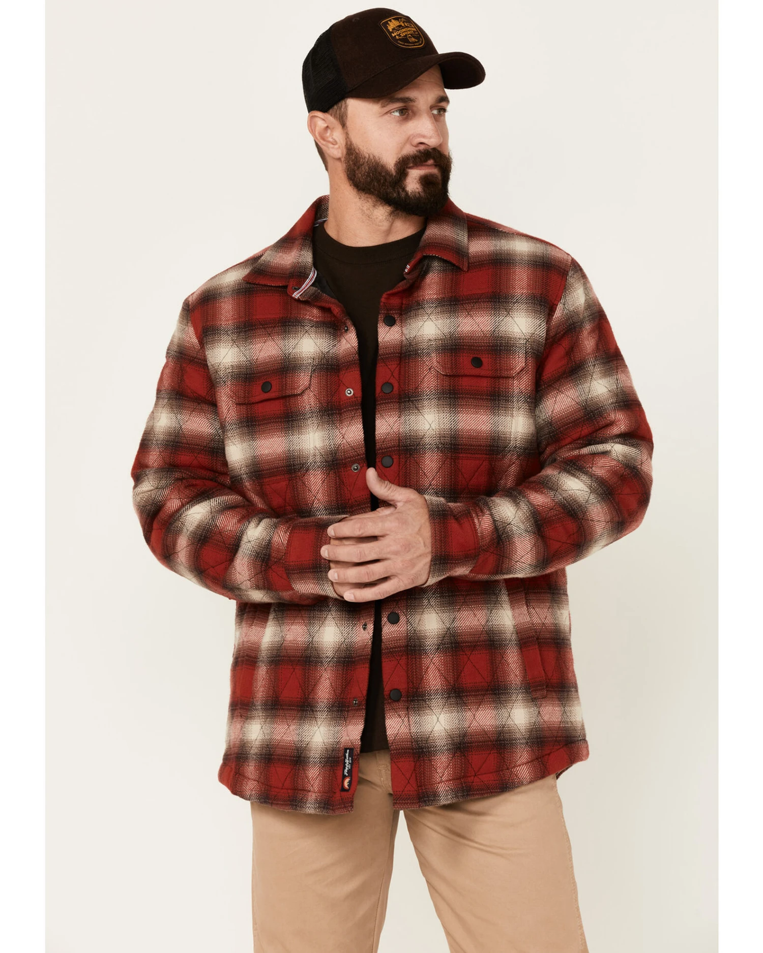 Flag & Anthem Men's Morrison Plaid Quilted Button Down Western Shirt Jacket - Image 3