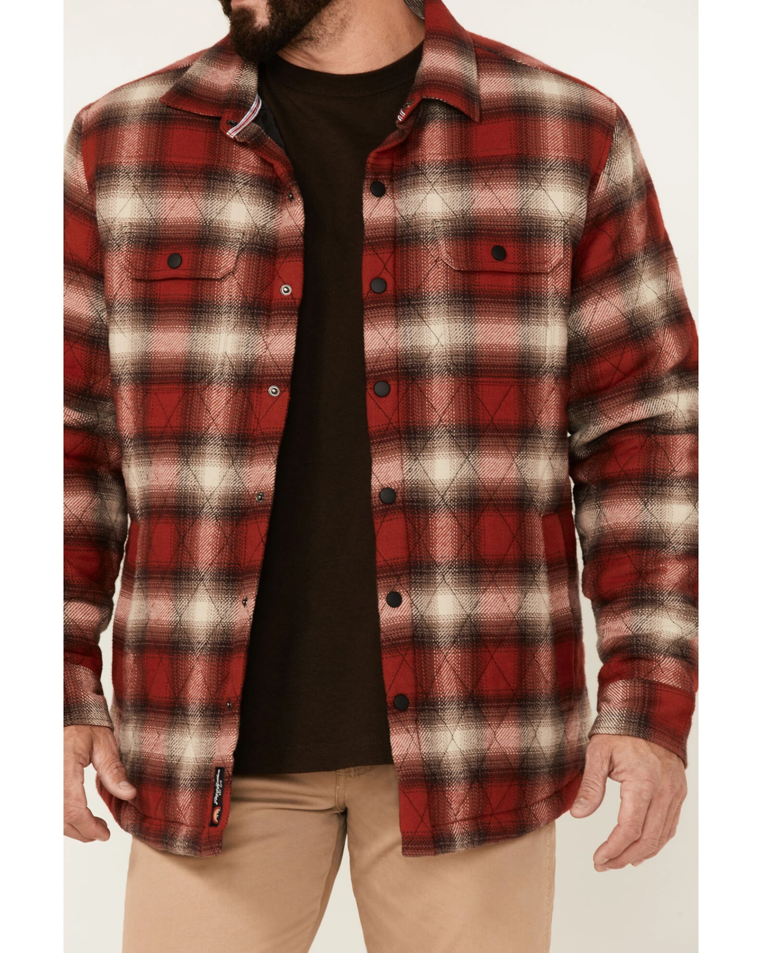 Flag & Anthem Men's Morrison Plaid Quilted Button Down Western Shirt Jacket - Image 4