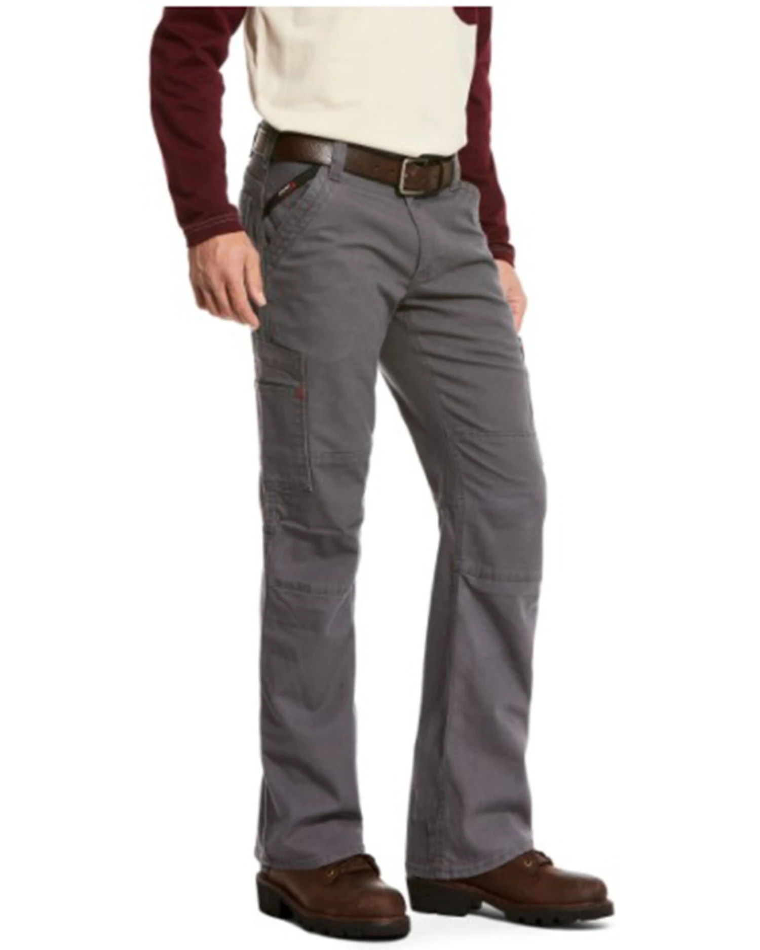 Ariat Men's Grey FR M5 Duralight Stretch Canvas Straight Work Pants - Big - Image 2