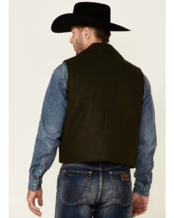 Cripple Creek Men's Concealed Carry Wool Snap-Front Collared Vest