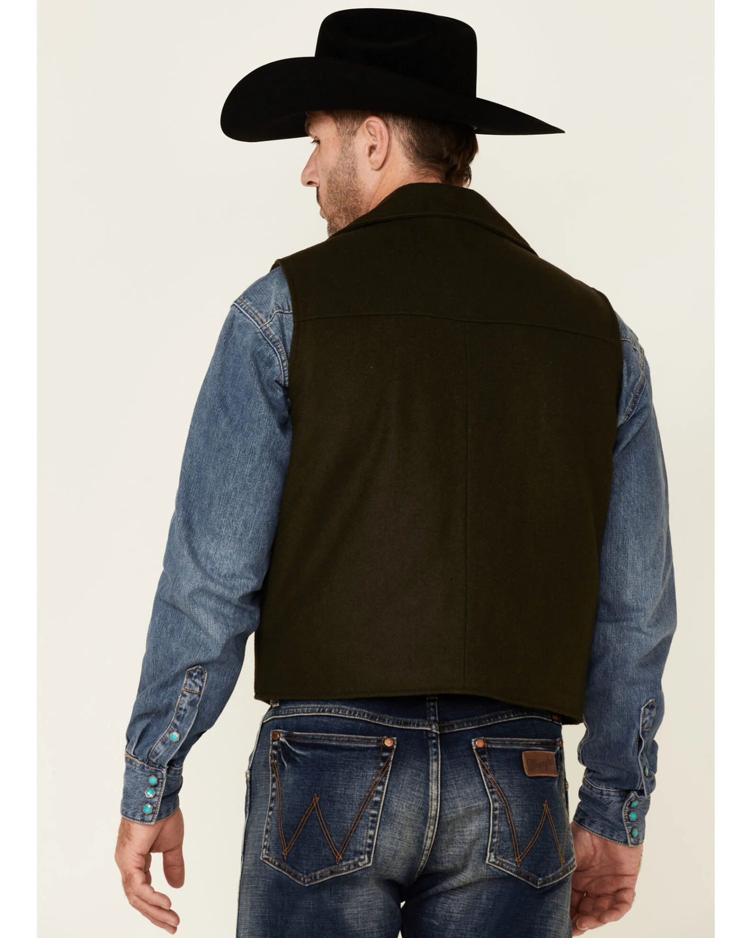 Cripple Creek Men's Concealed Carry Wool Snap-Front Collared Vest