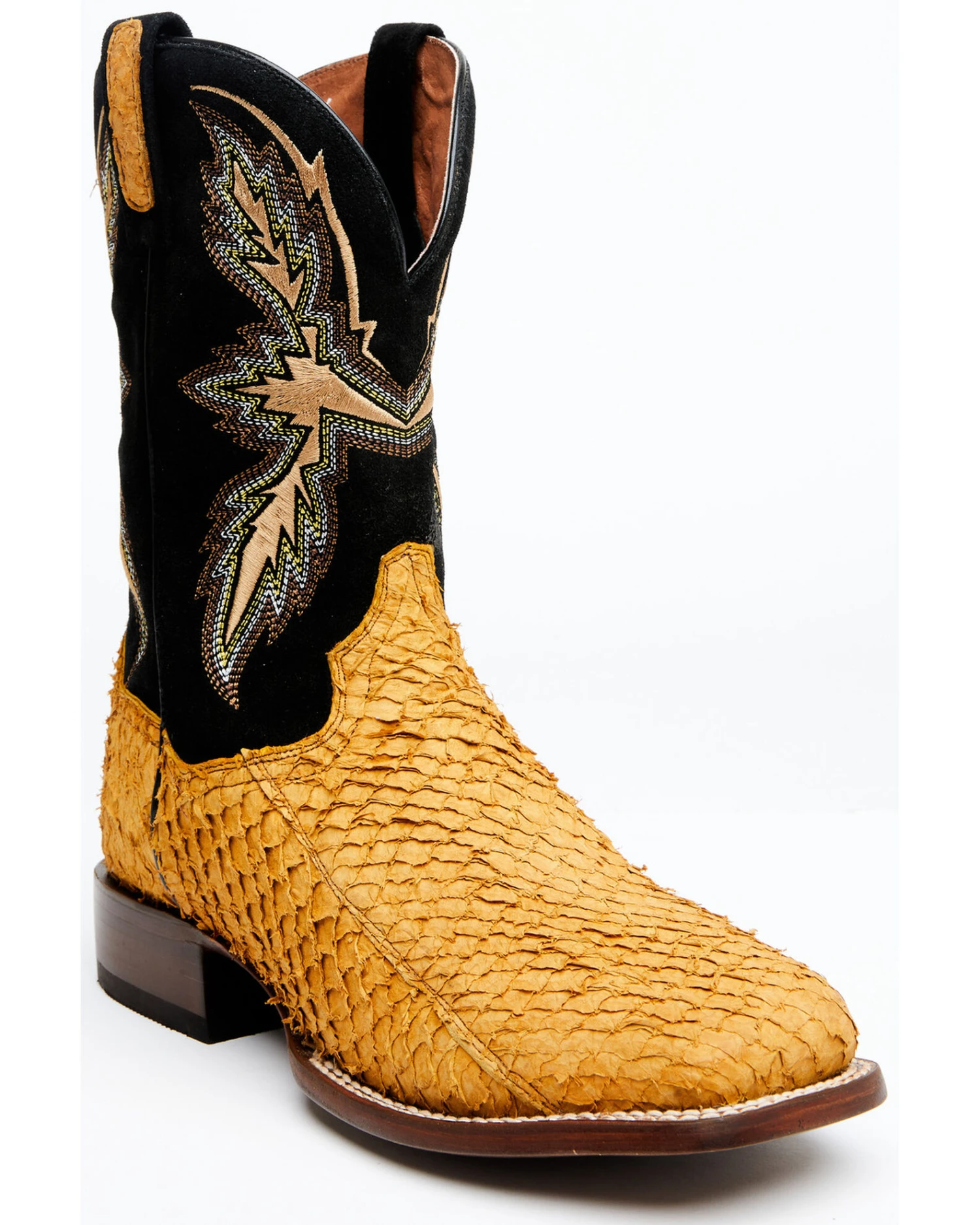 Dan Post Men's Exotic Sea Bass Skin Western Boots - Broad Square Toe - Image 7