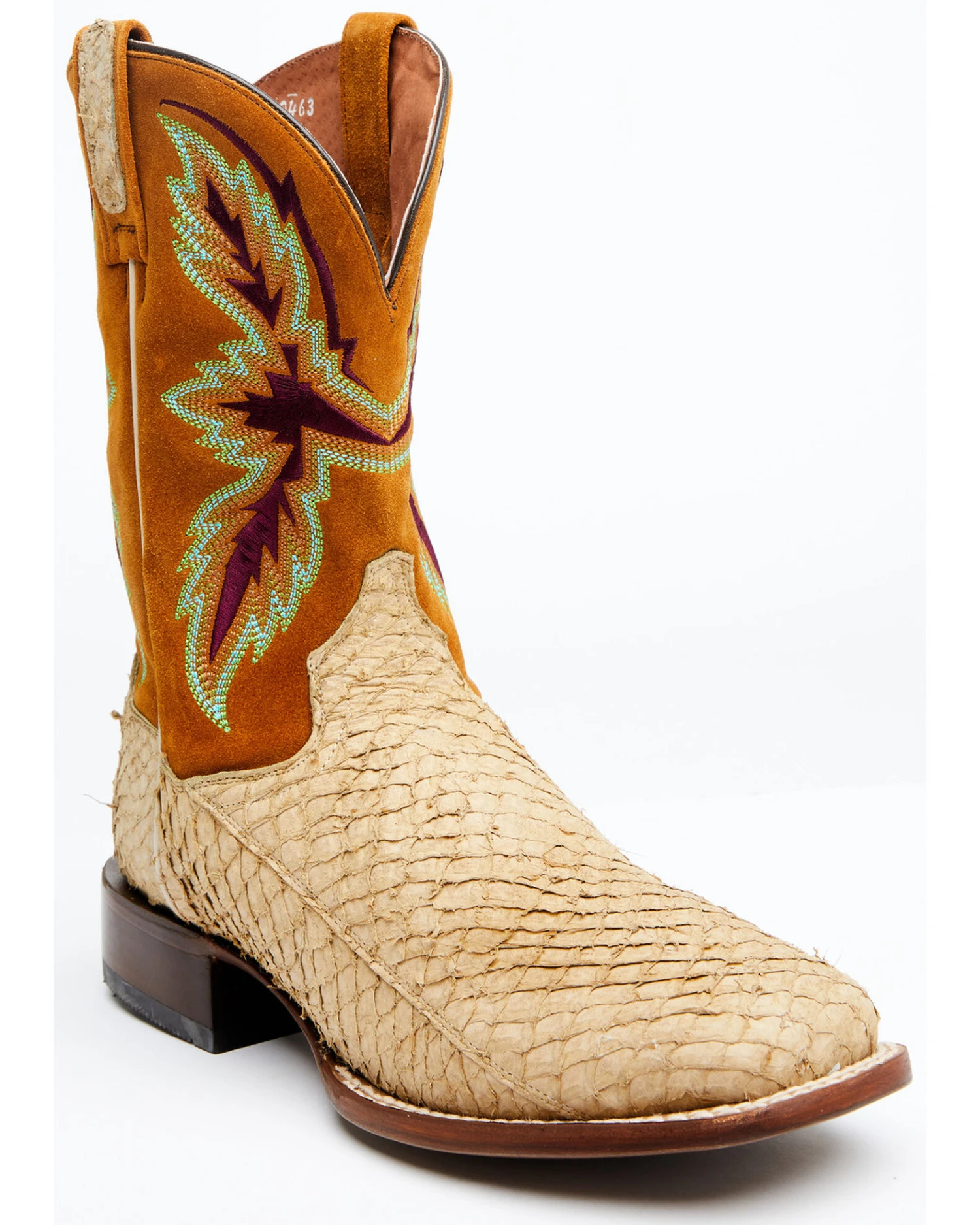 Dan Post Men's Exotic Sea Bass Skin Western Boots - Broad Square Toe - Image 4