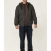 Hawx Men's Charcoal Sherpa-Lined Zip-Front Hooded Work Jacket
