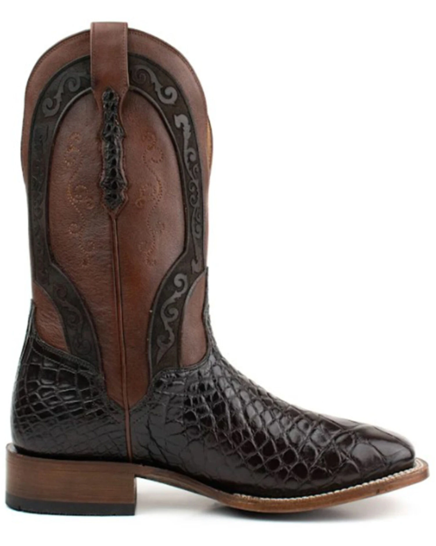 El Dorado Men's American Alligator Exotic Western Boots - Broad Square Toe - Image 5