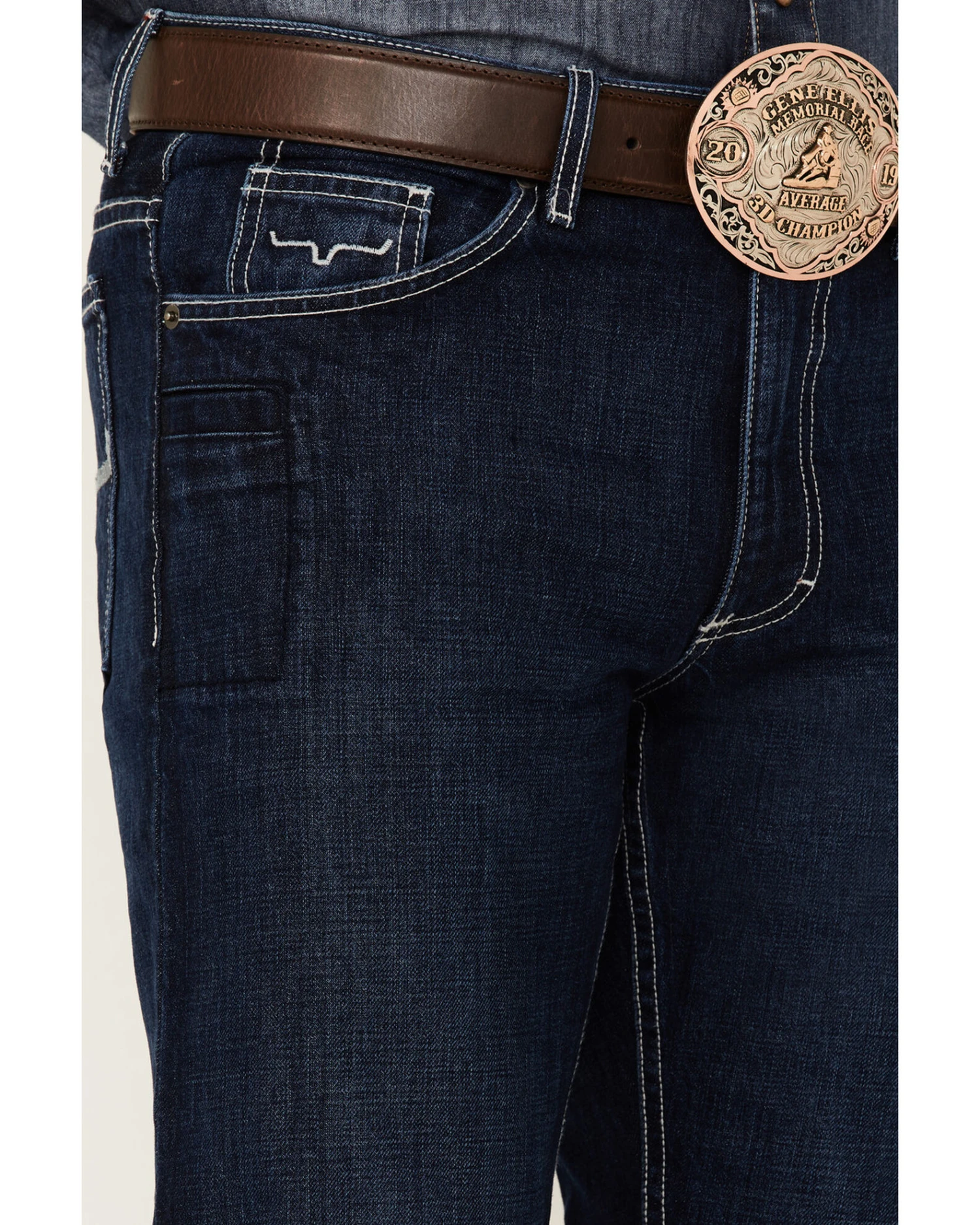 Kimes Ranch Men's Thomas Dark Wash Straight Bootcut Riding Jeans - Image 4