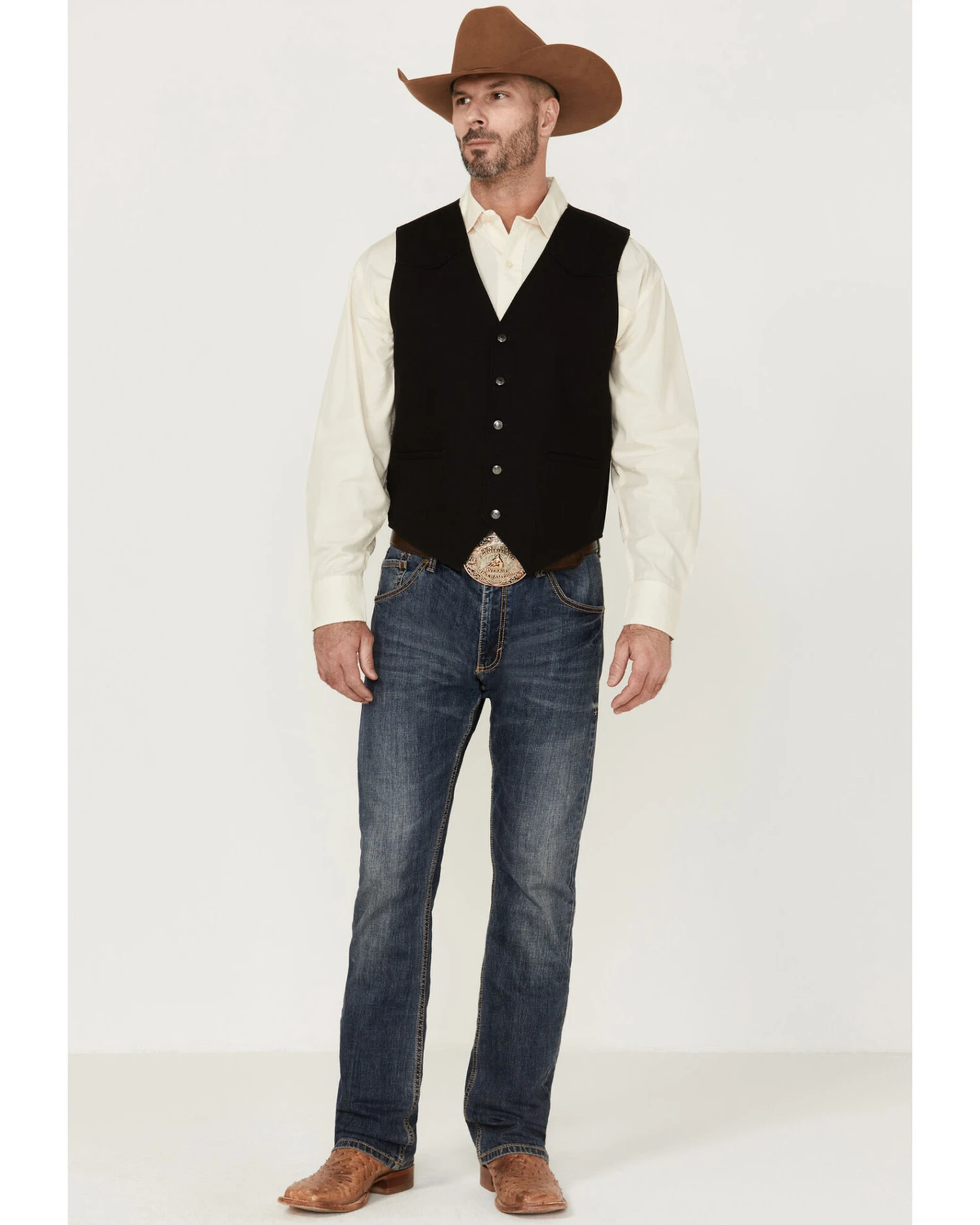 Cody James Men's Highlands Slub Button-Front Western Vest - Image 3
