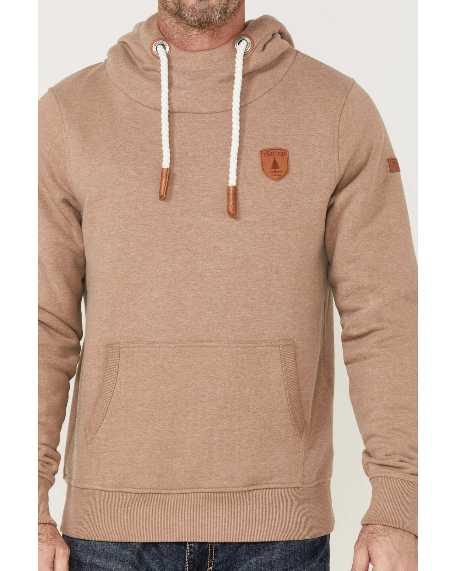Wanakome Men's Cascade Mocha Pullover Hooded Sweatshirt - Image 4