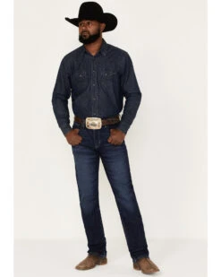 Wrangler 20X Men's Dawn Dark Wash Stretch Slim Straight Jeans - Long