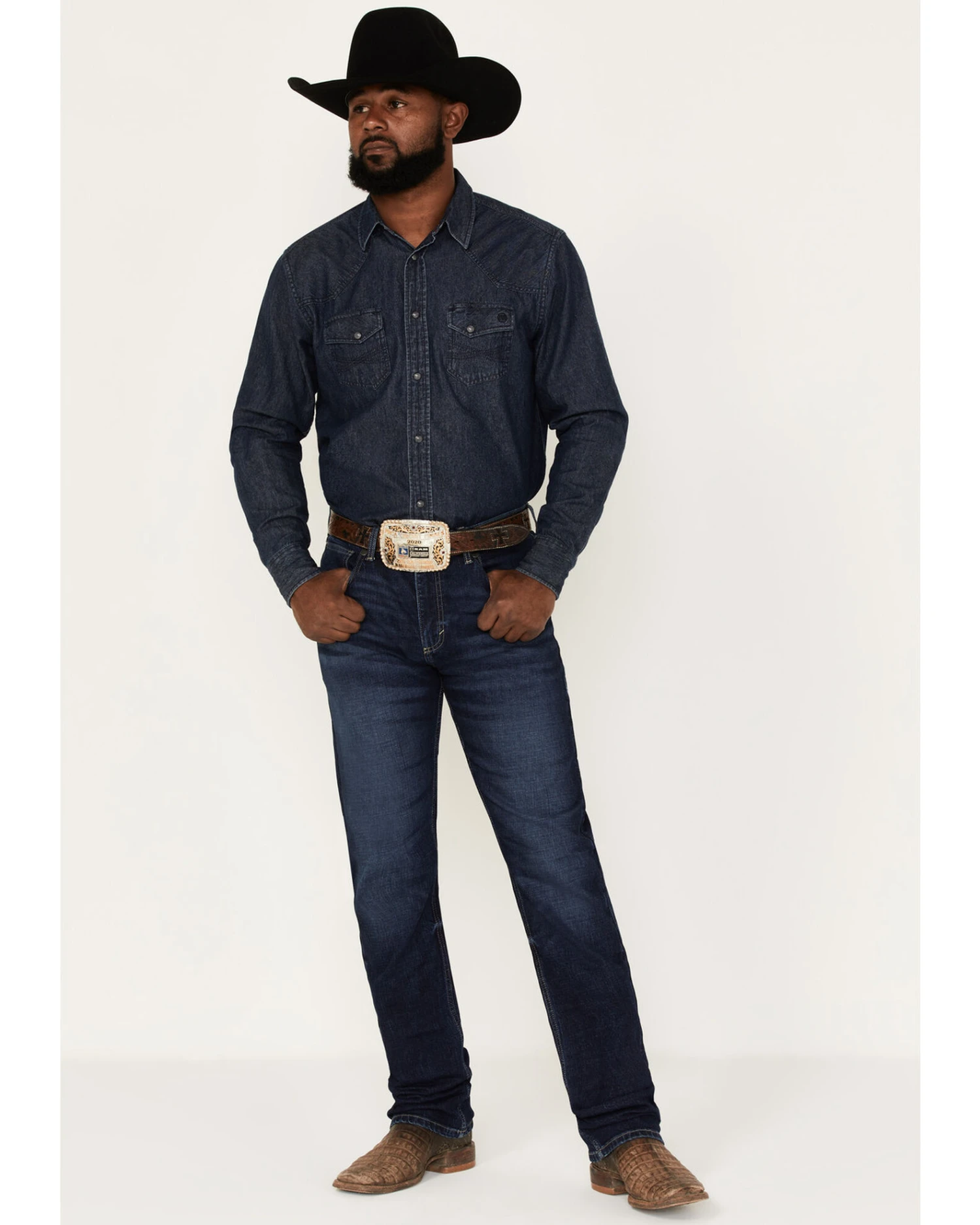 Wrangler 20X Men's Dawn Dark Wash Stretch Slim Straight Jeans - Long