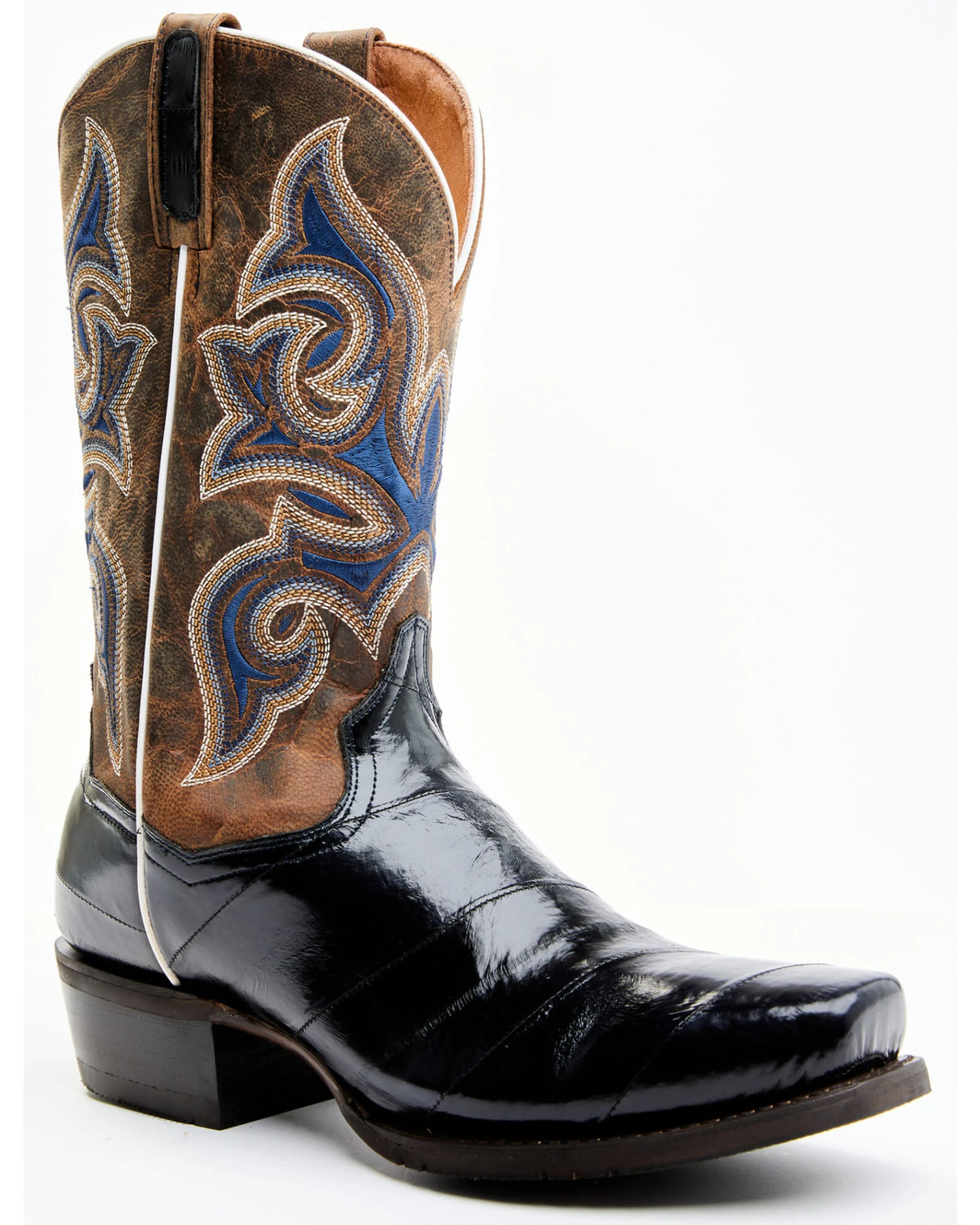 Dan Post Men's Eel Exotic Blue Western Boots - Square Toe - Image 7
