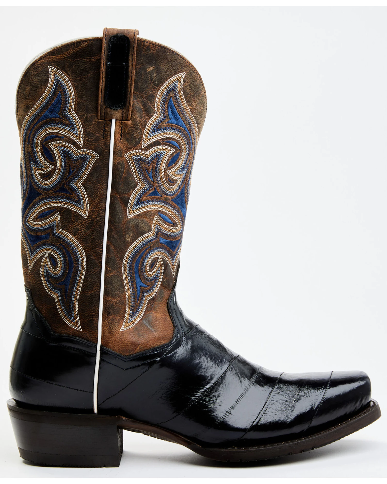 Dan Post Men's Eel Exotic Blue Western Boots - Square Toe - Image 6