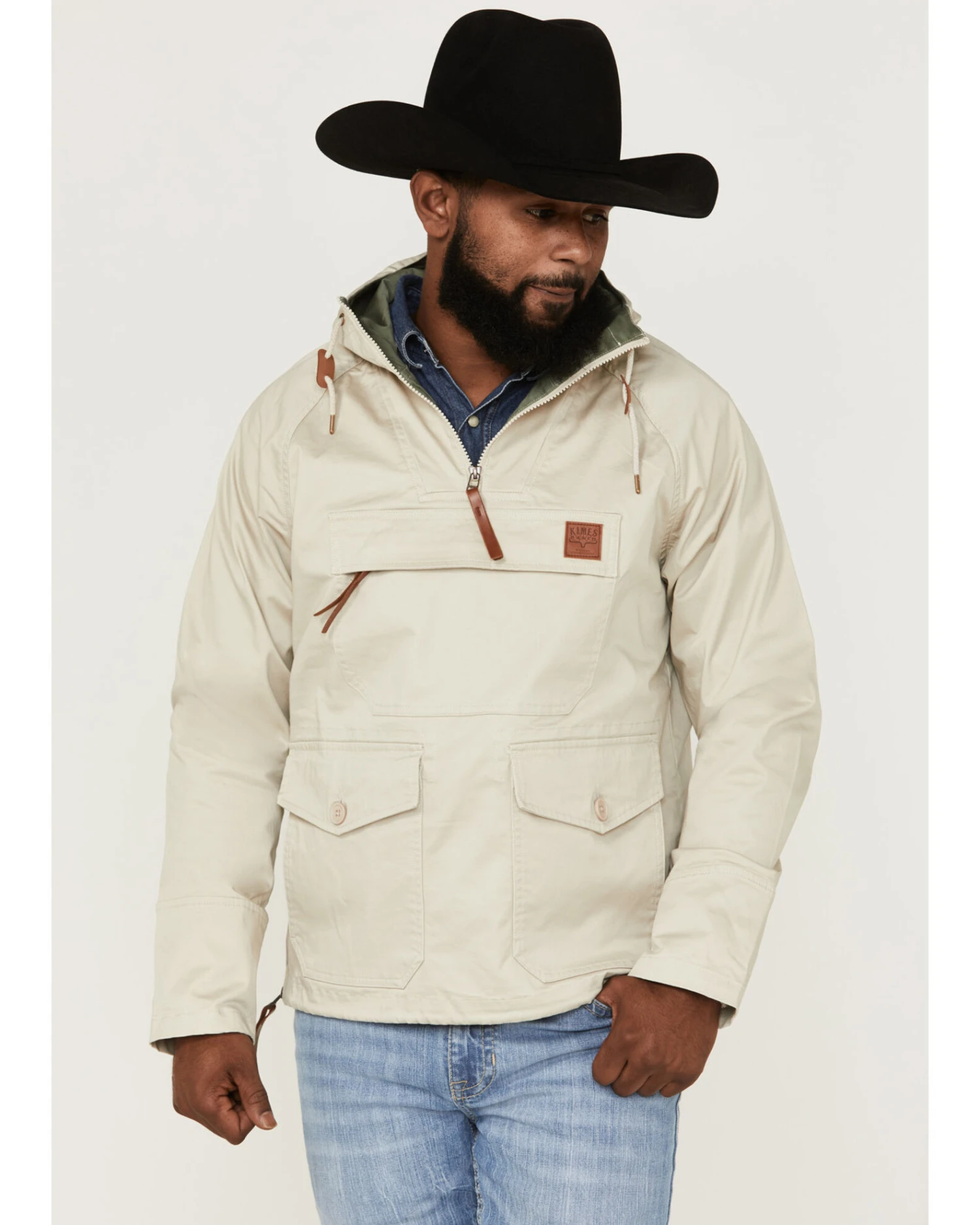 Kimes Ranch Men's Any-Day Sand 1/4 Zip Front Hooded Pullover - Image 3